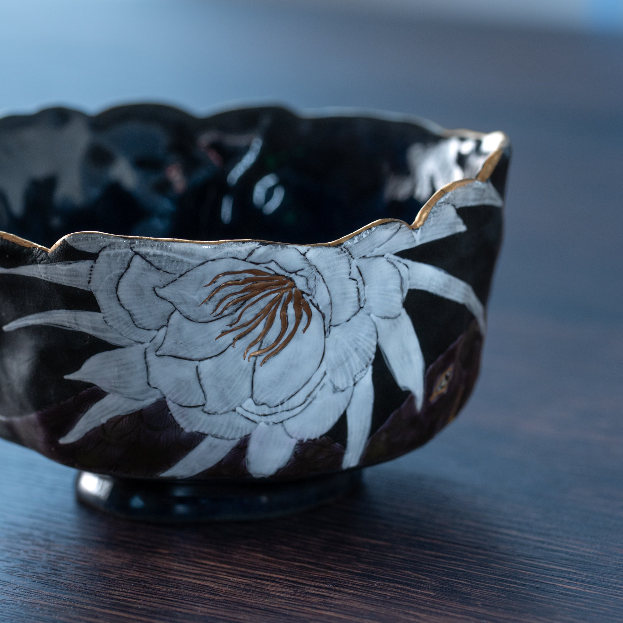 Moonlit Bloom and Bird Matcha Bowl