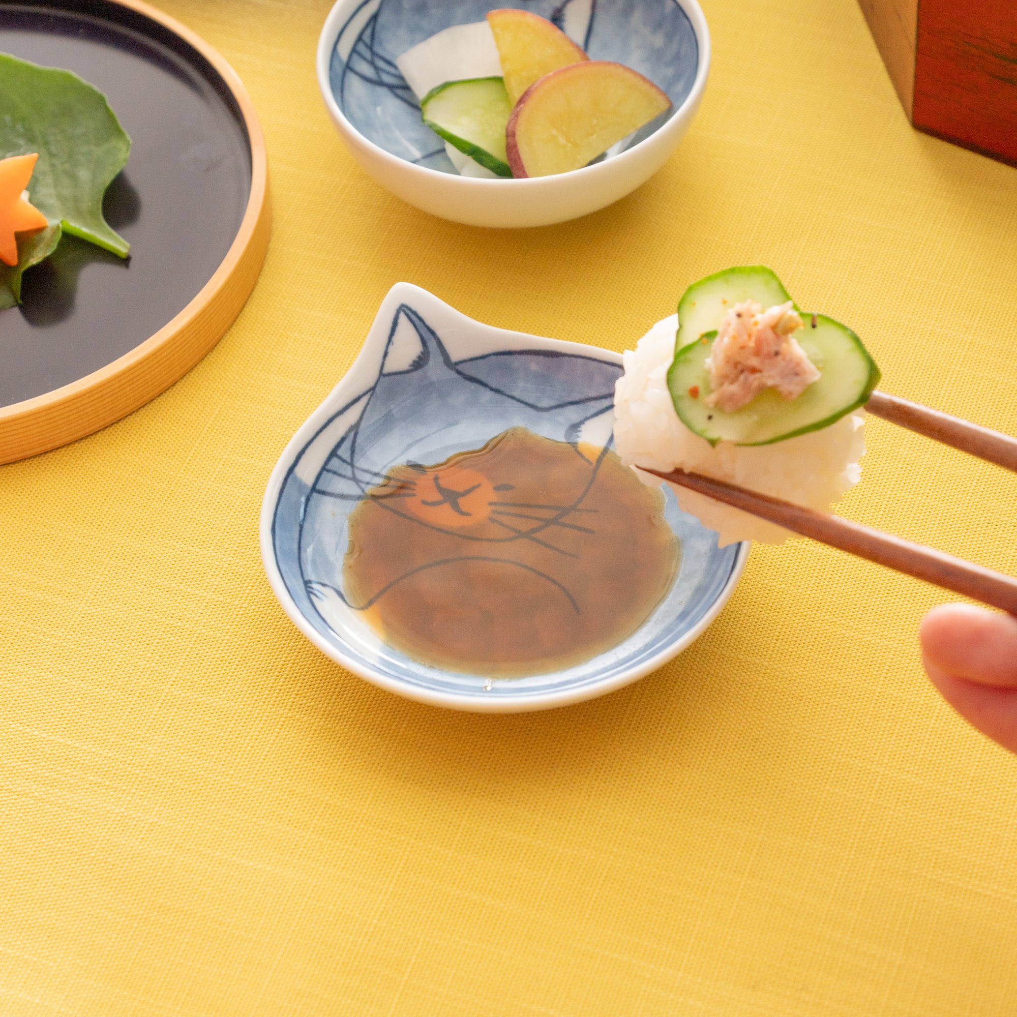 Coneco Cat Sauce Plate Set