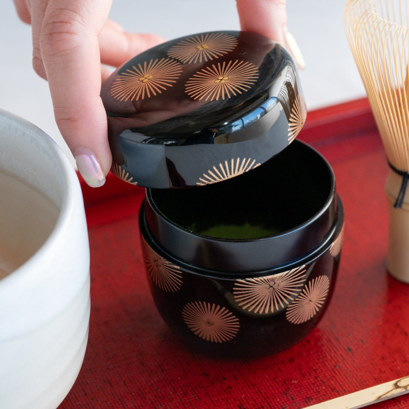 Golden Larch Tree Chu-Natsume Matcha Container