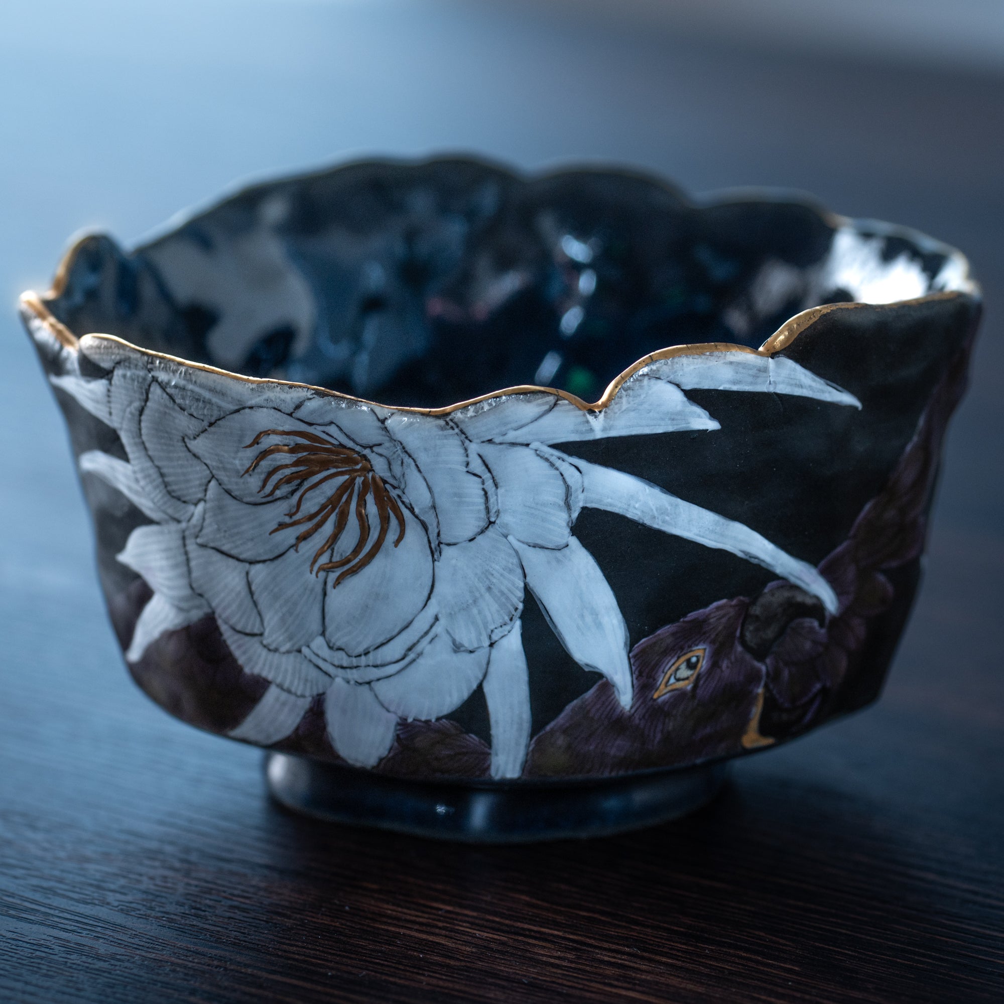 Moonlit Bloom and Bird Matcha Bowl