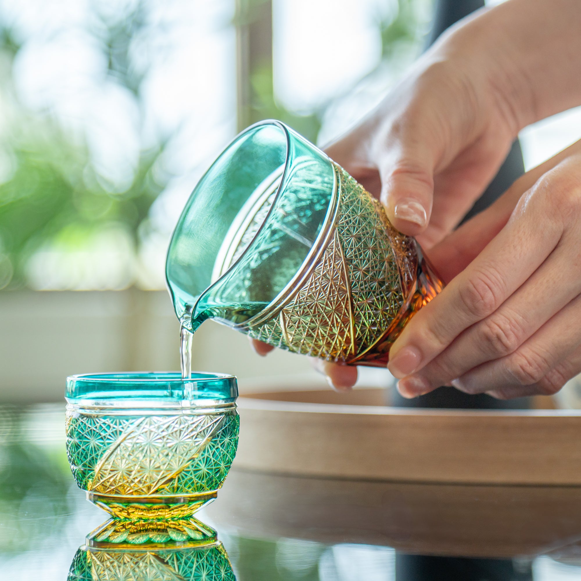 Amber Katakuchi Sake Carafe