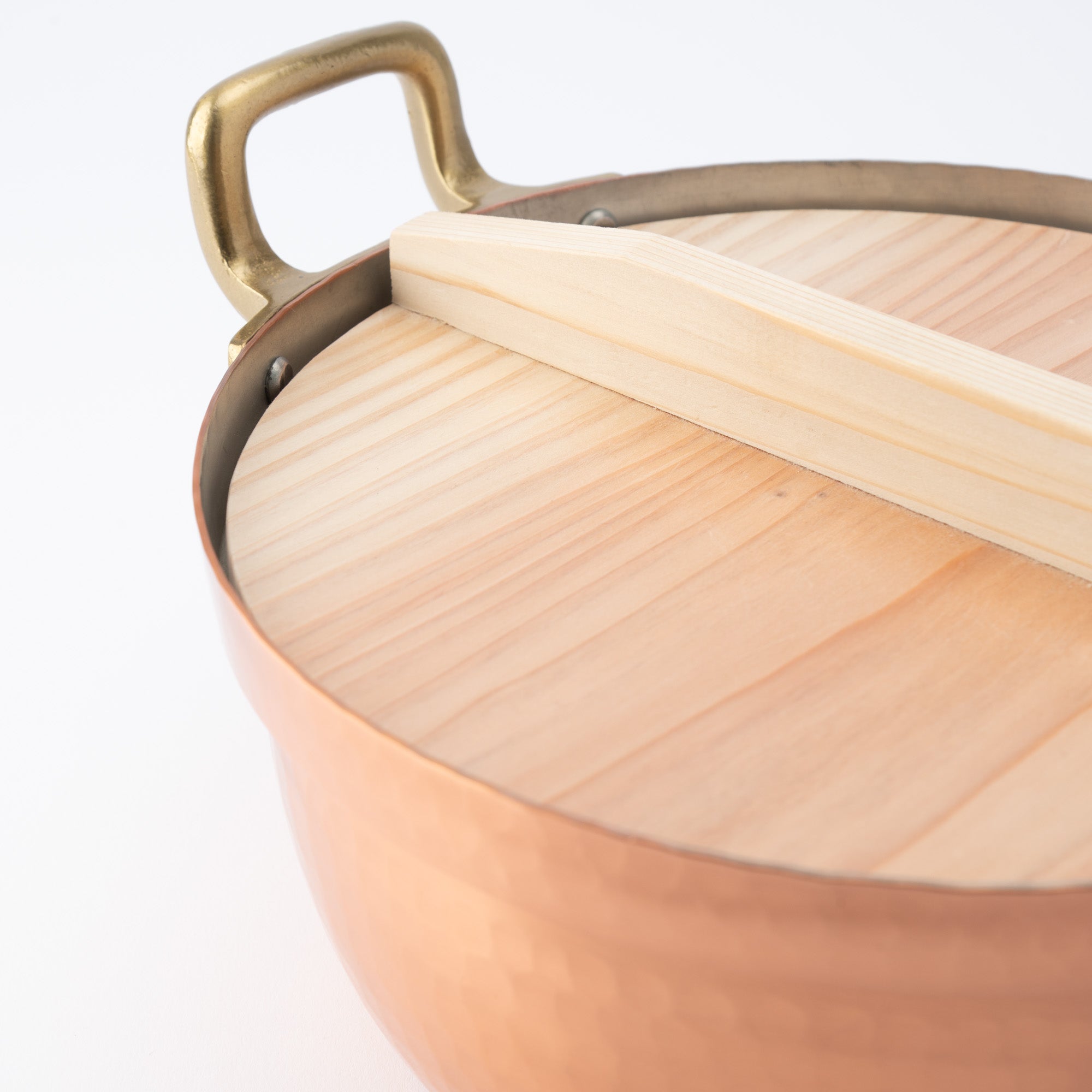 Shallow Copper Pot with Lid