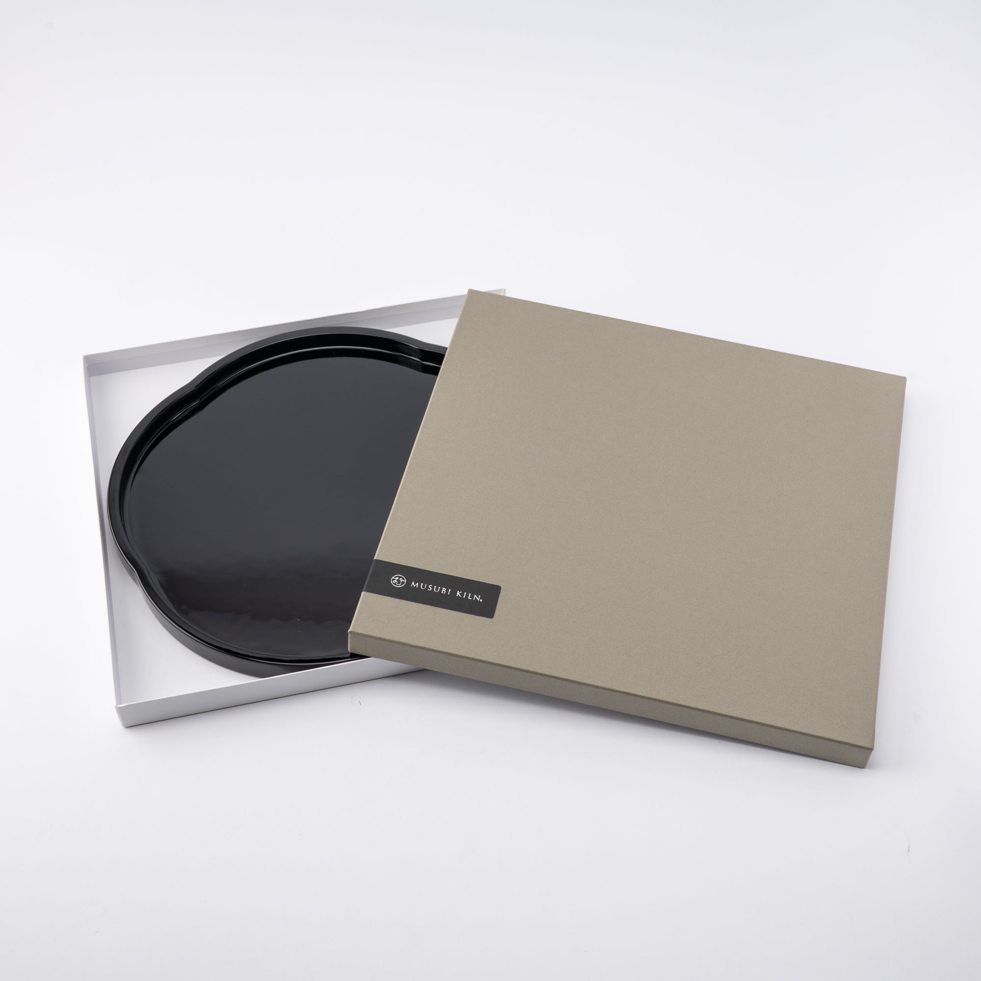 Black Plum-Shaped Serving Tray 11.6 IN