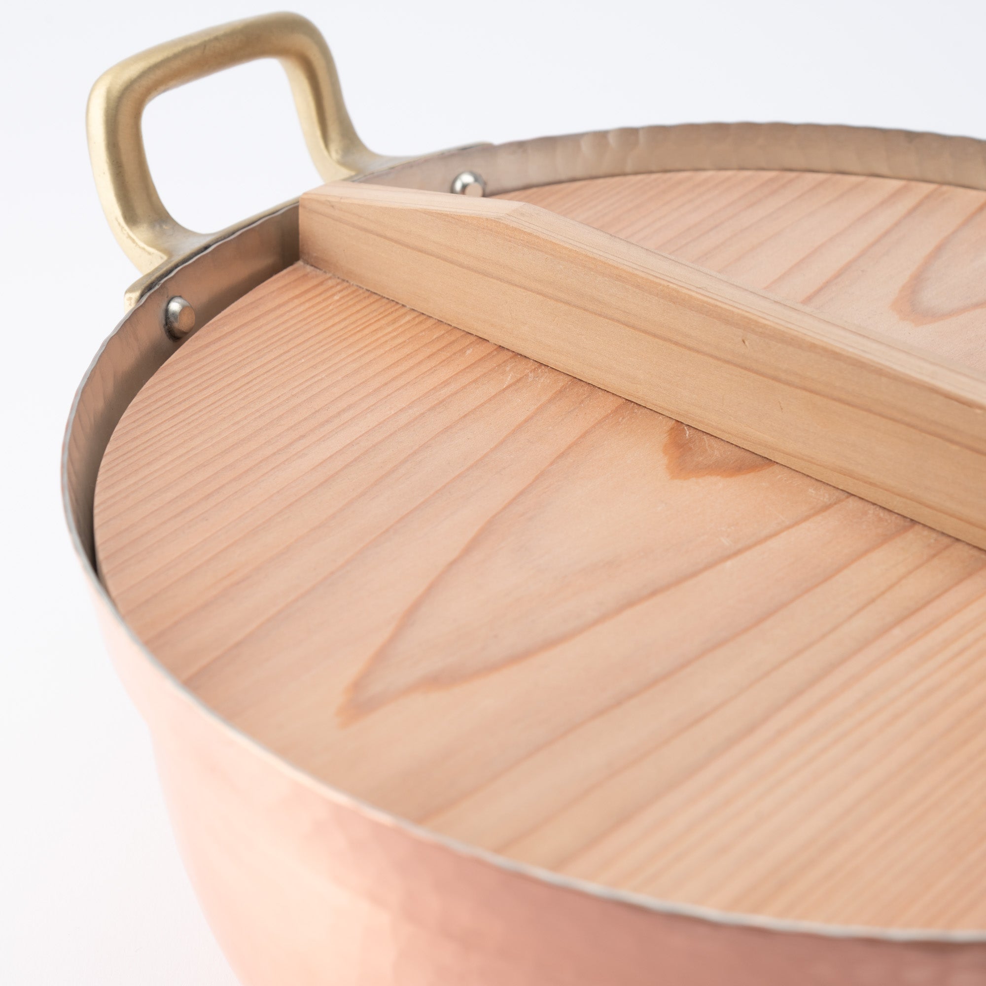 Shallow Copper Pot with Lid