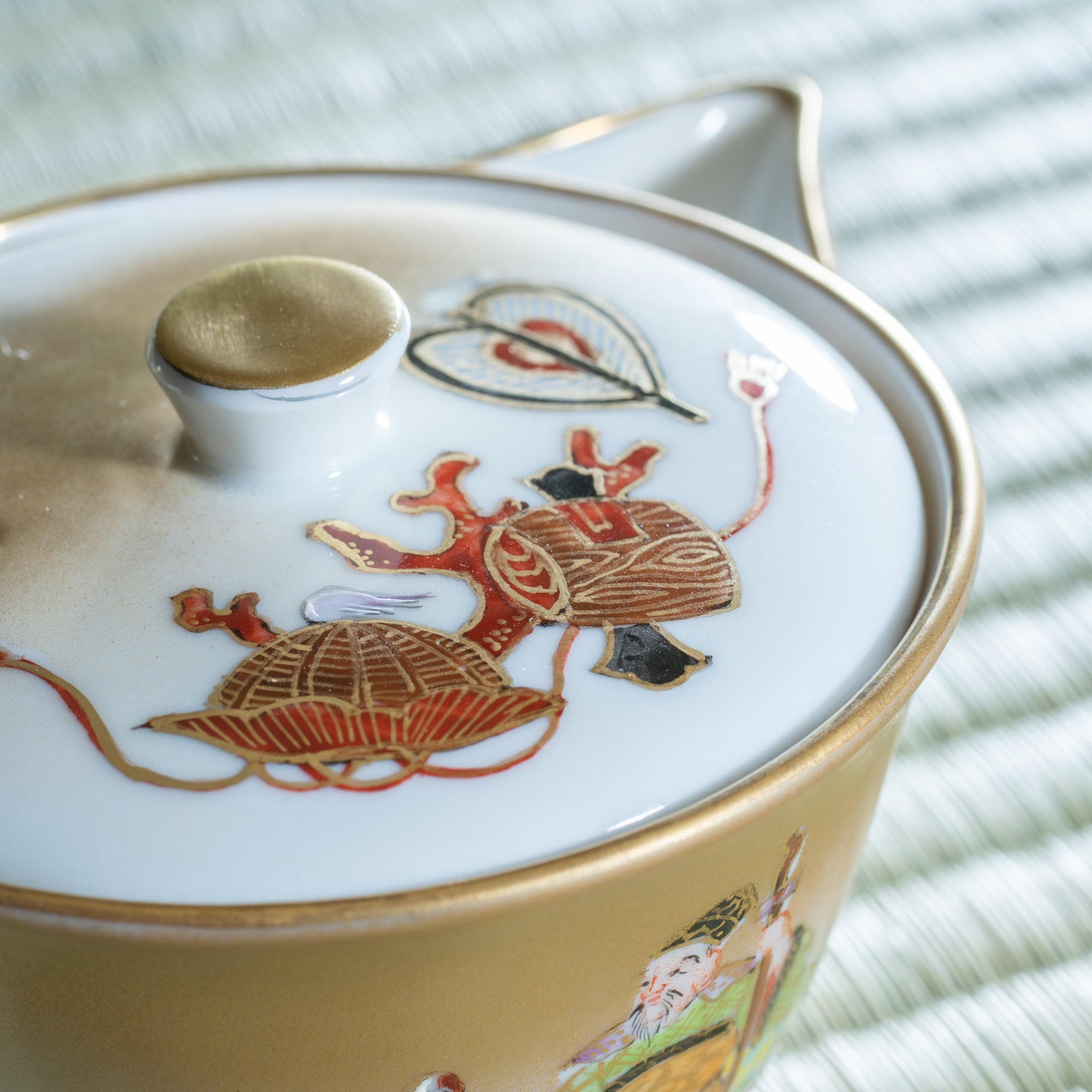 Seven Lucky Gods Houhin Japanese Teapot Set with 5 Teacups