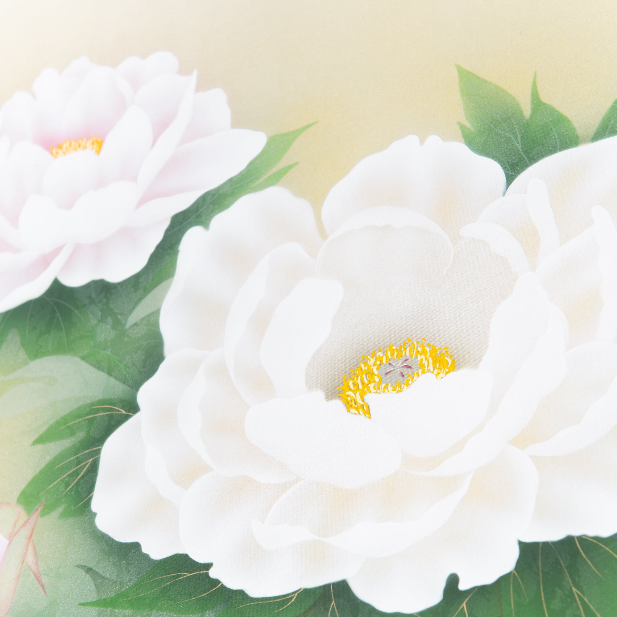 White Peonies Kakejiku Hanging Scroll