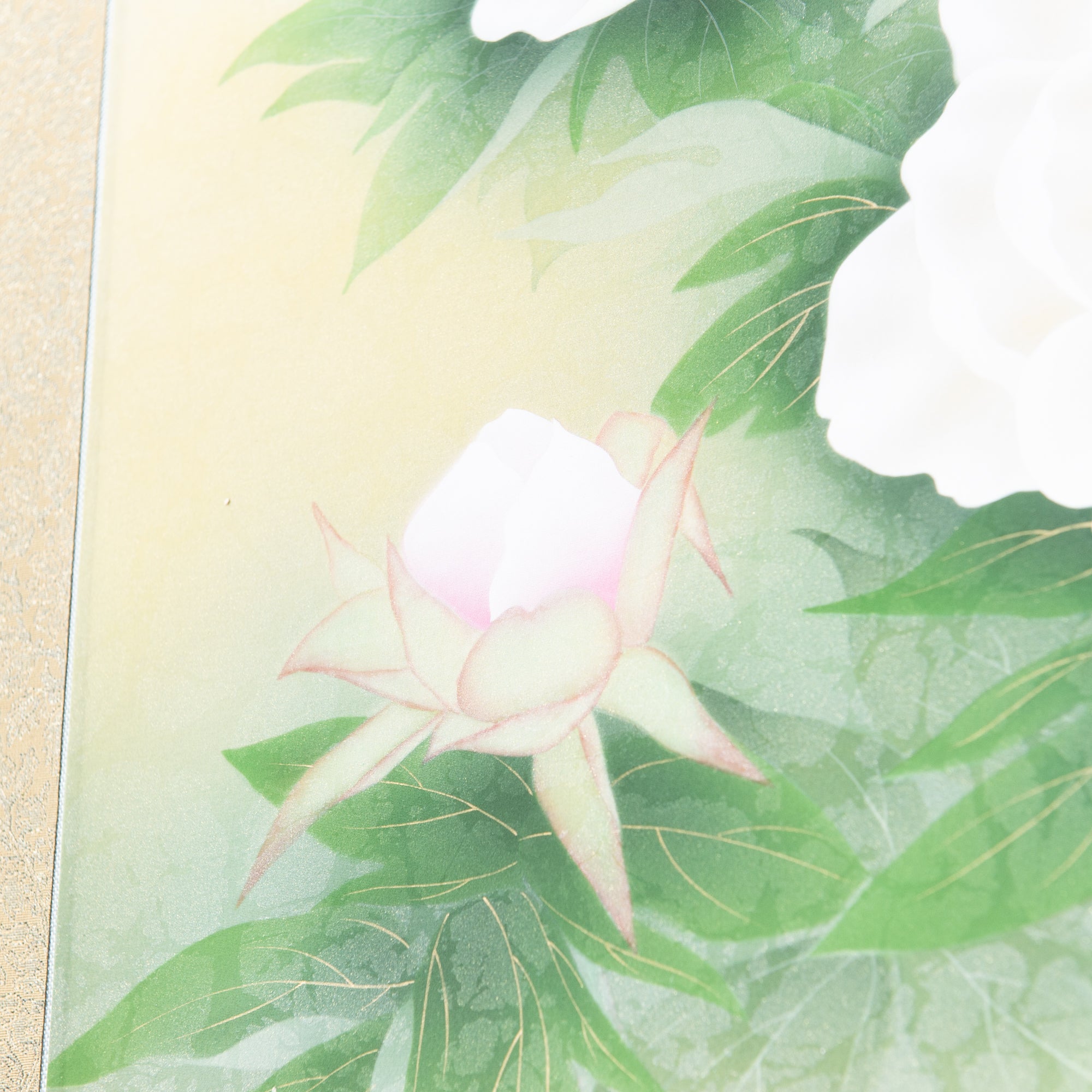 White Peonies Kakejiku Hanging Scroll
