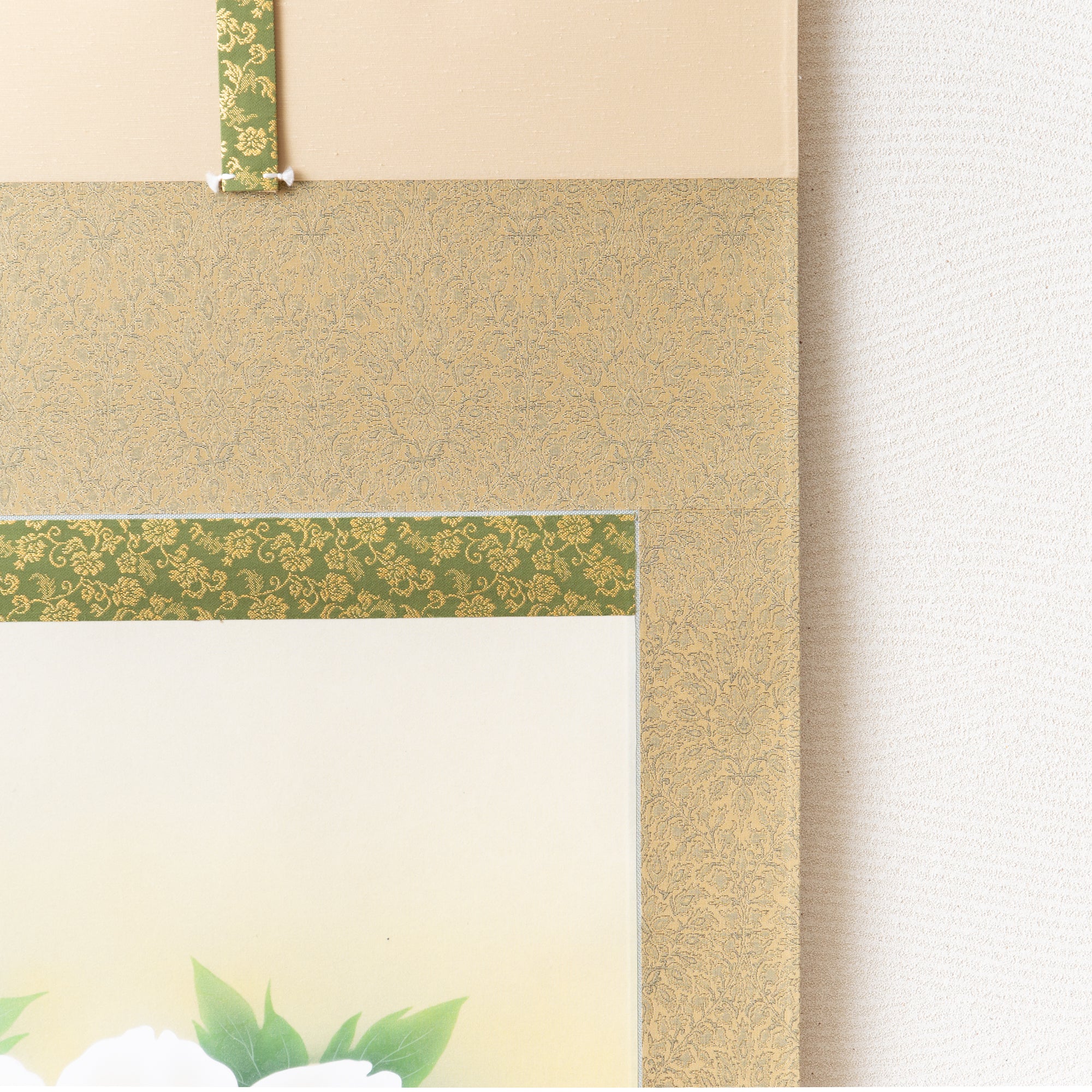 White Peonies Kakejiku Hanging Scroll