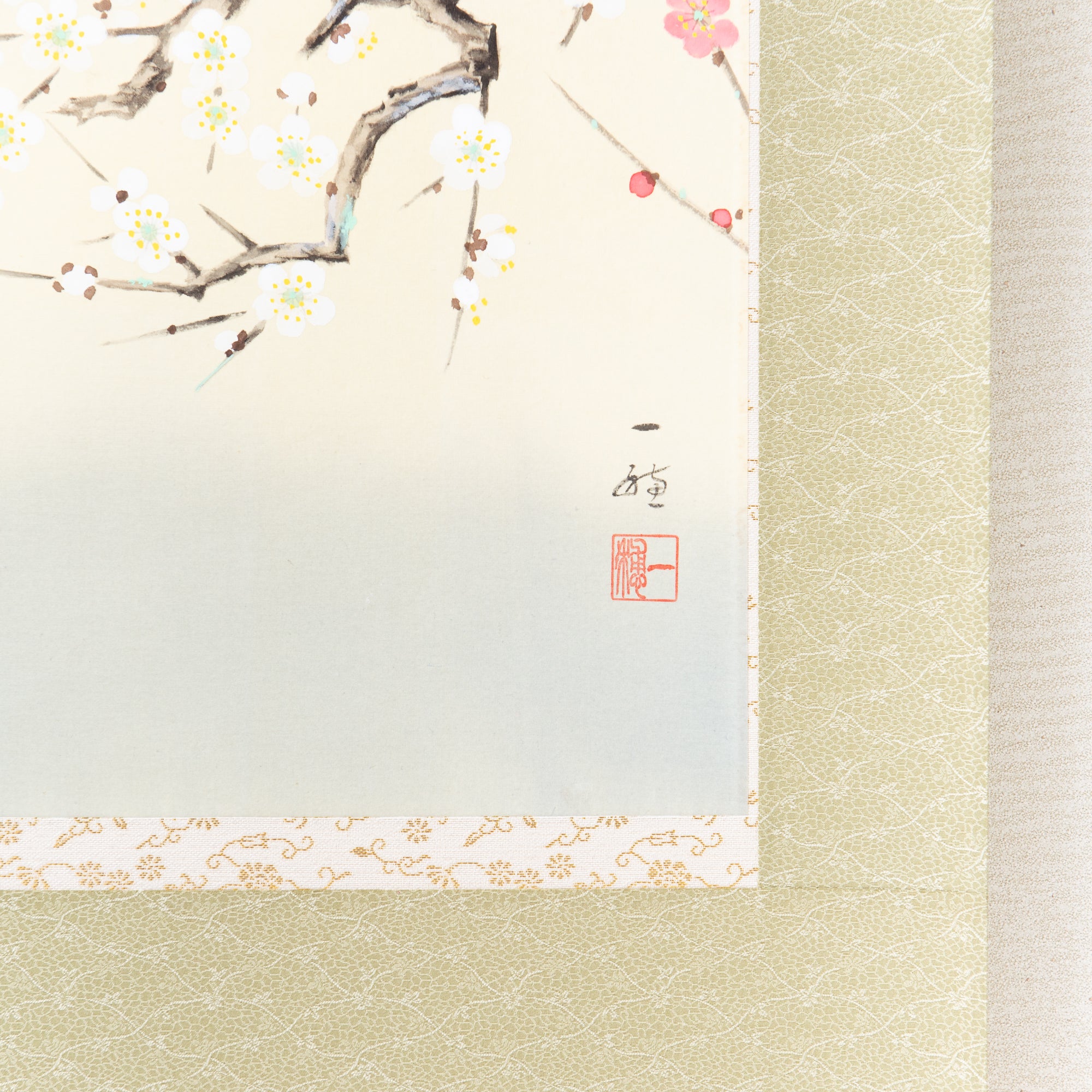 Warbler Among Plum Blossoms Kakejiku Hanging Scroll