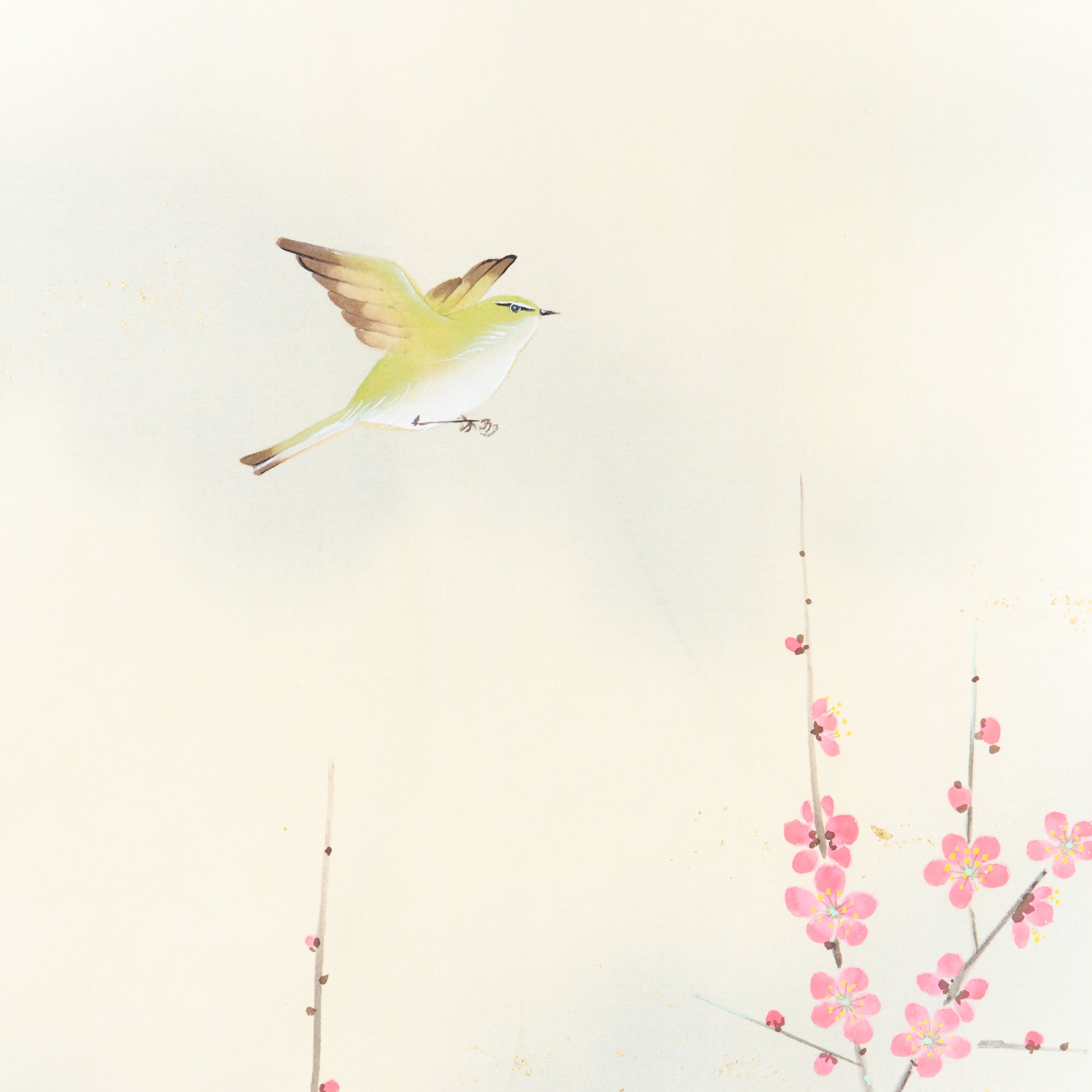 Warbler Among Plum Blossoms Kakejiku Hanging Scroll