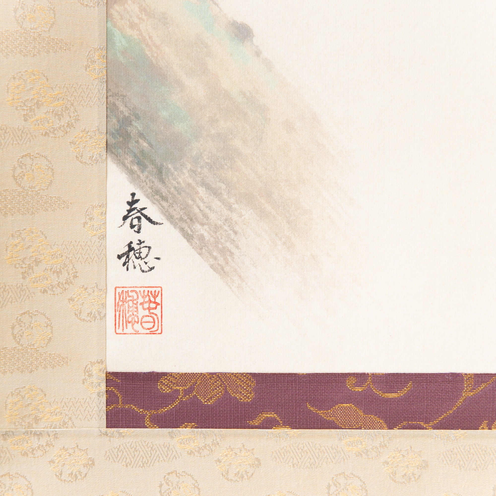 Red Plum Blossoms with Warbler Kakejiku Hanging Scroll
