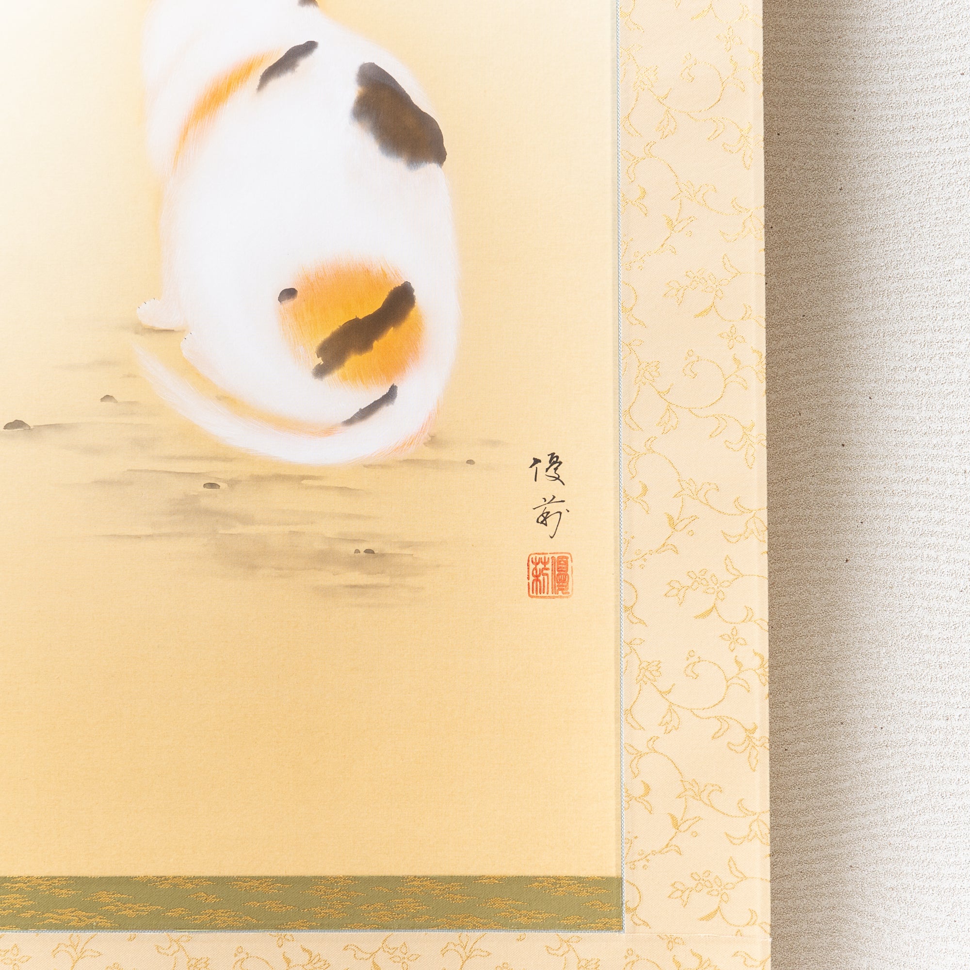 Cat and Butterfly Kakejiku Hanging Scroll