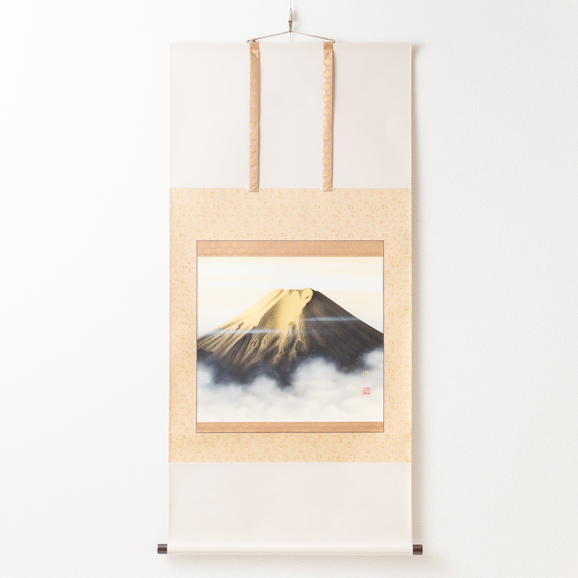 Golden Mt. Fuji Kakejiku Hanging Scroll