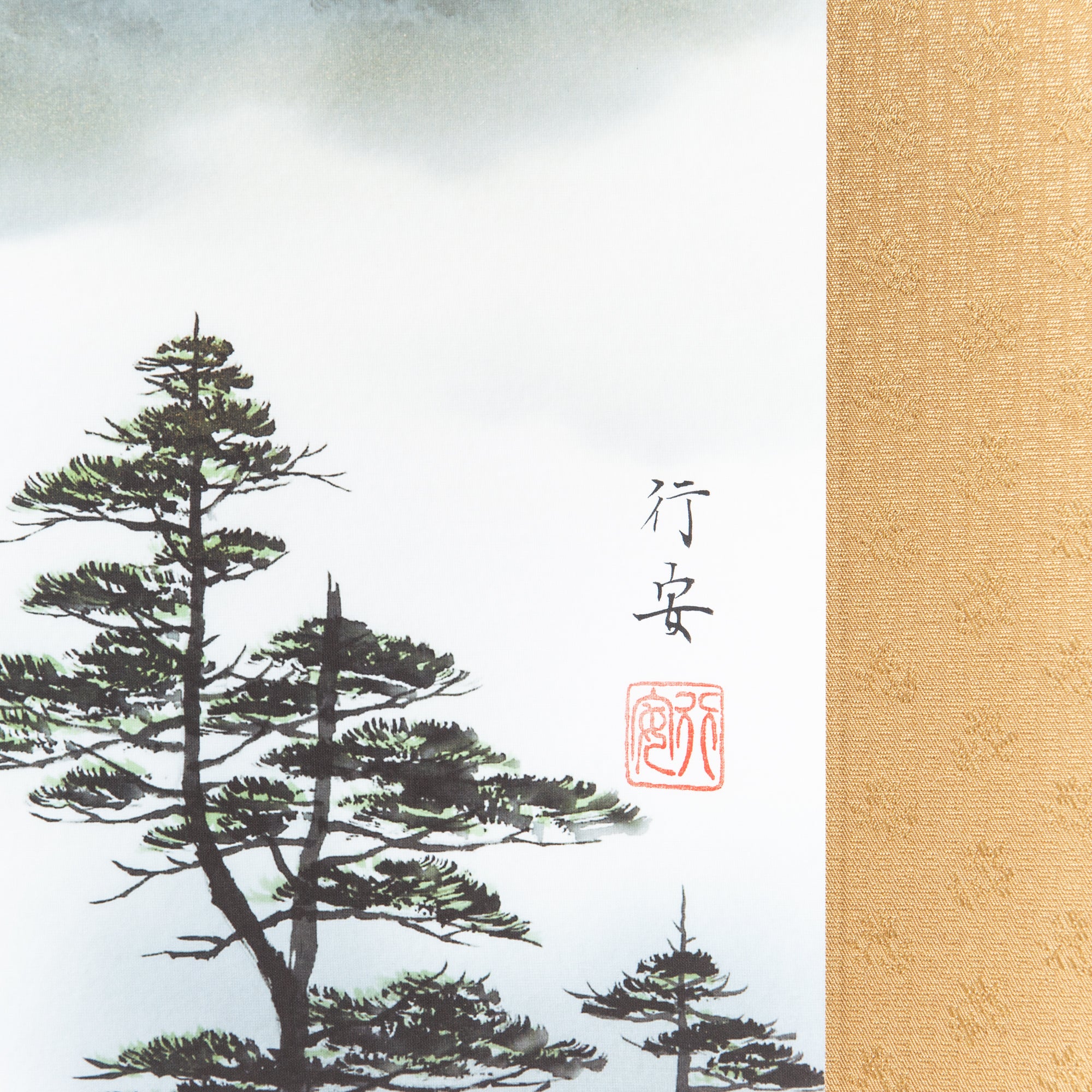 Red Mt. Fuji Landscape Kakejiku Hanging Scroll