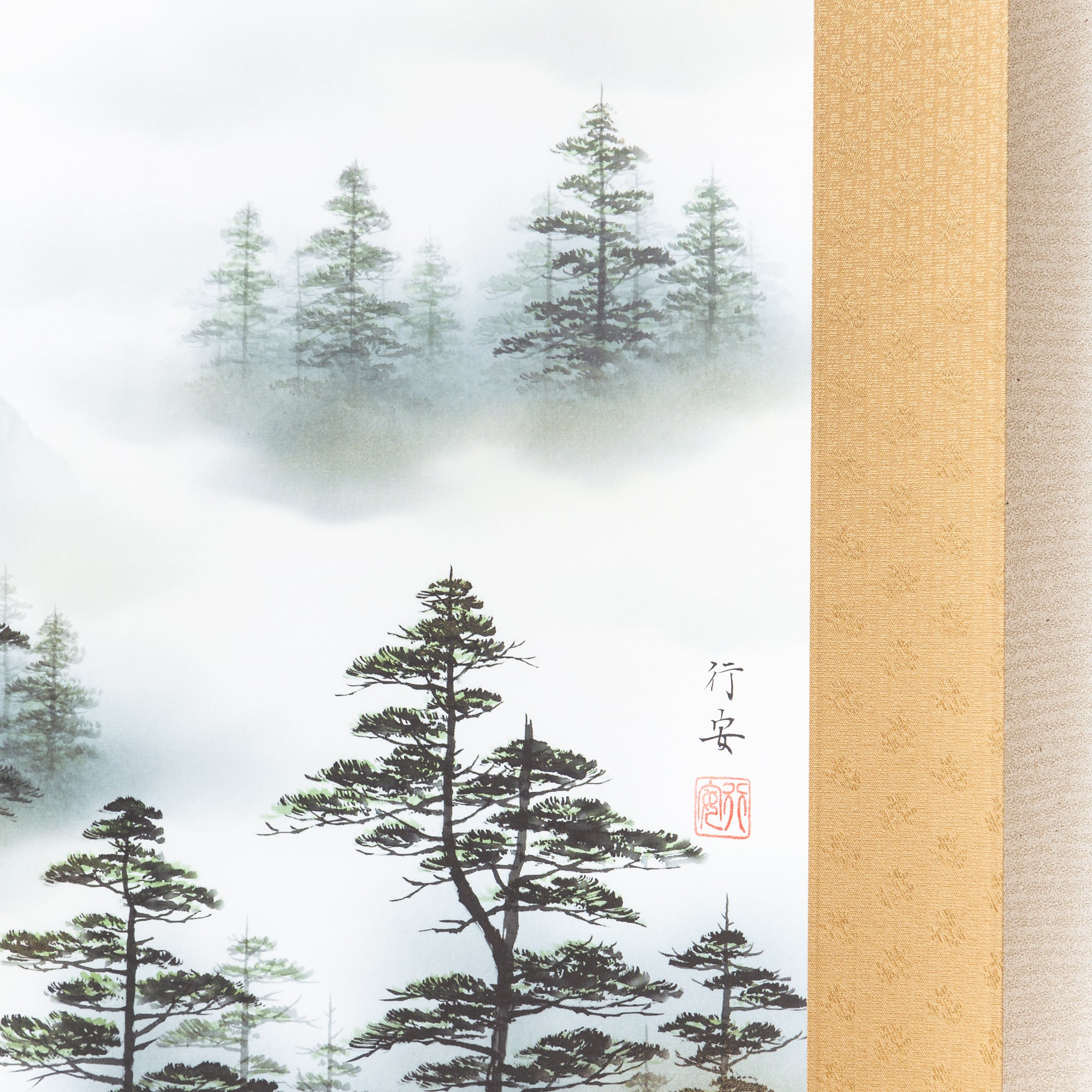 Red Mt. Fuji Landscape Kakejiku Hanging Scroll