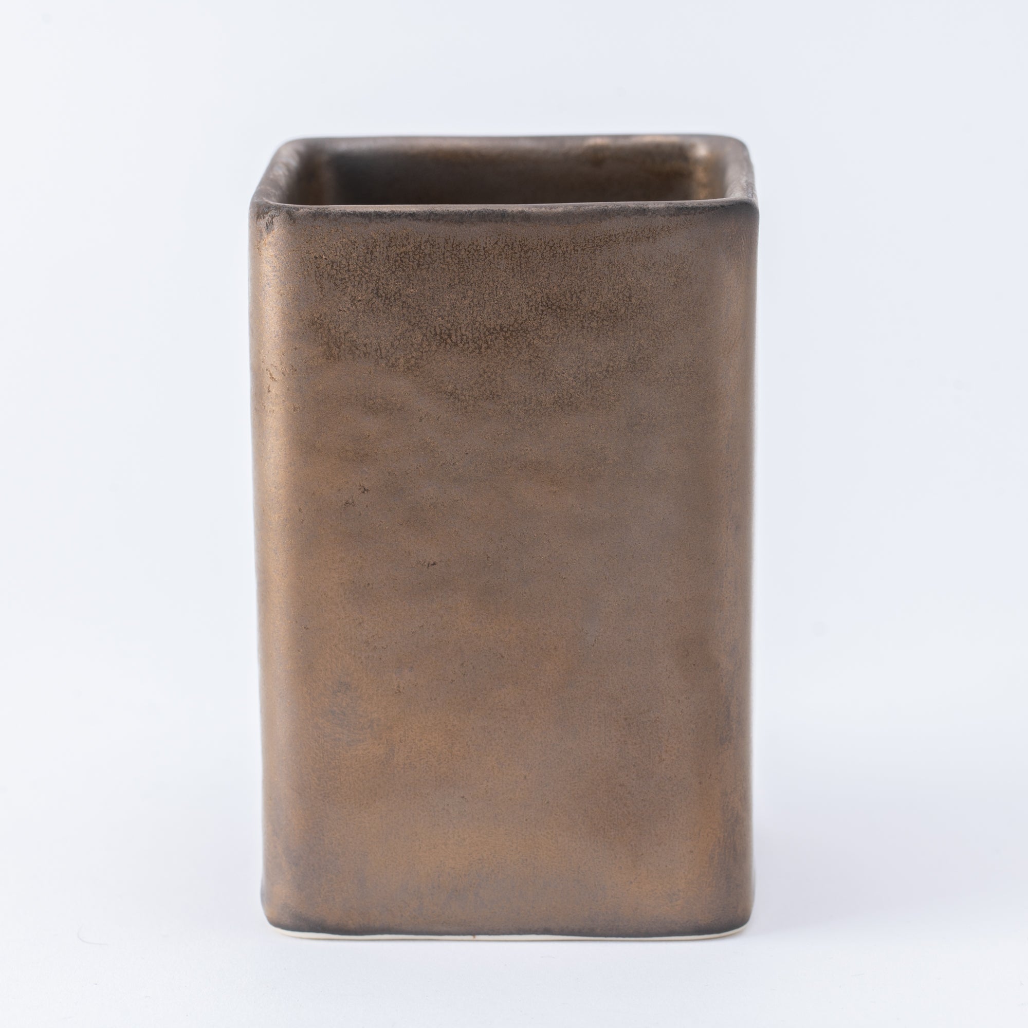 Soporte para cubiertos cuadrado con esmalte terroso