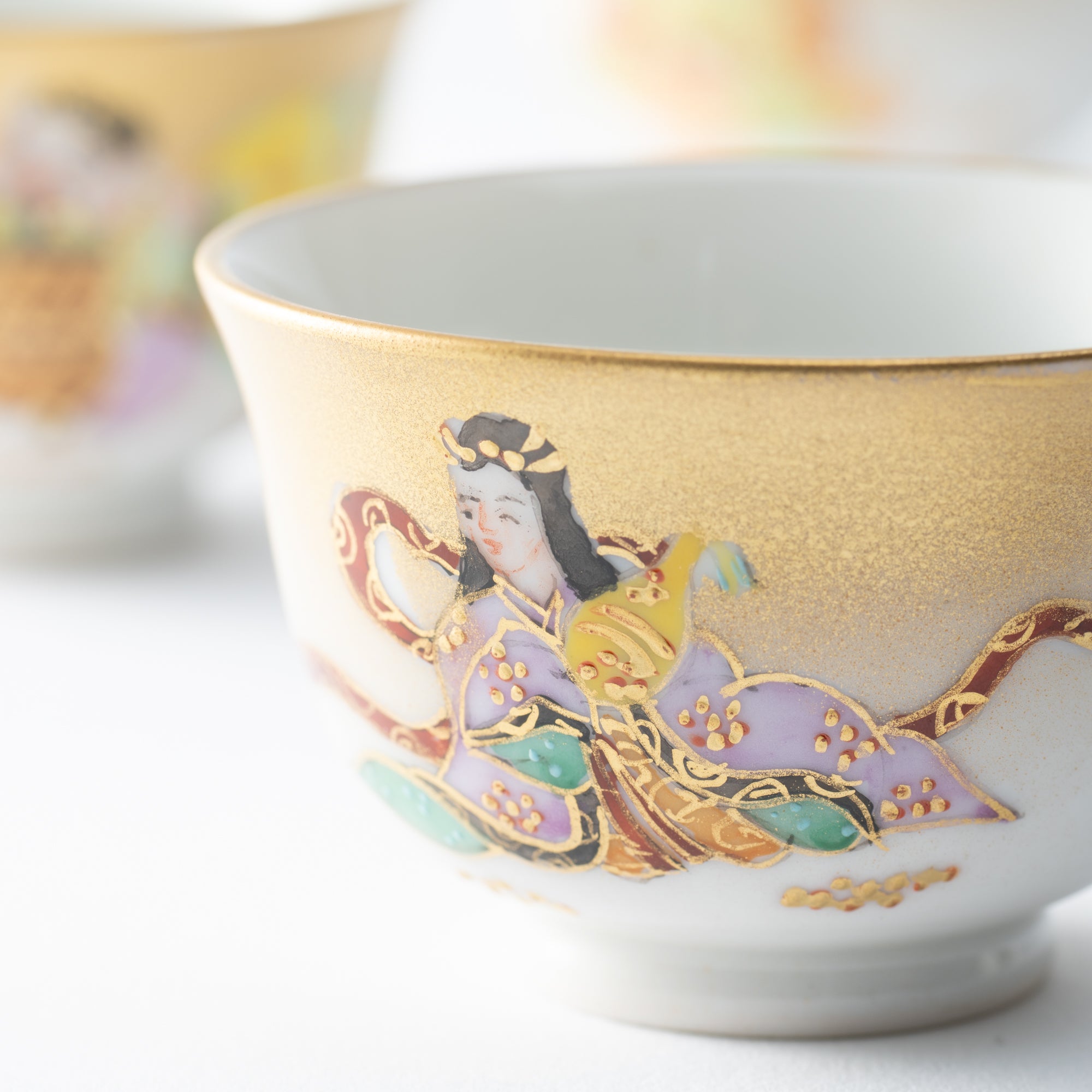 Seven Lucky Gods Houhin Japanese Teapot Set with 5 Teacups