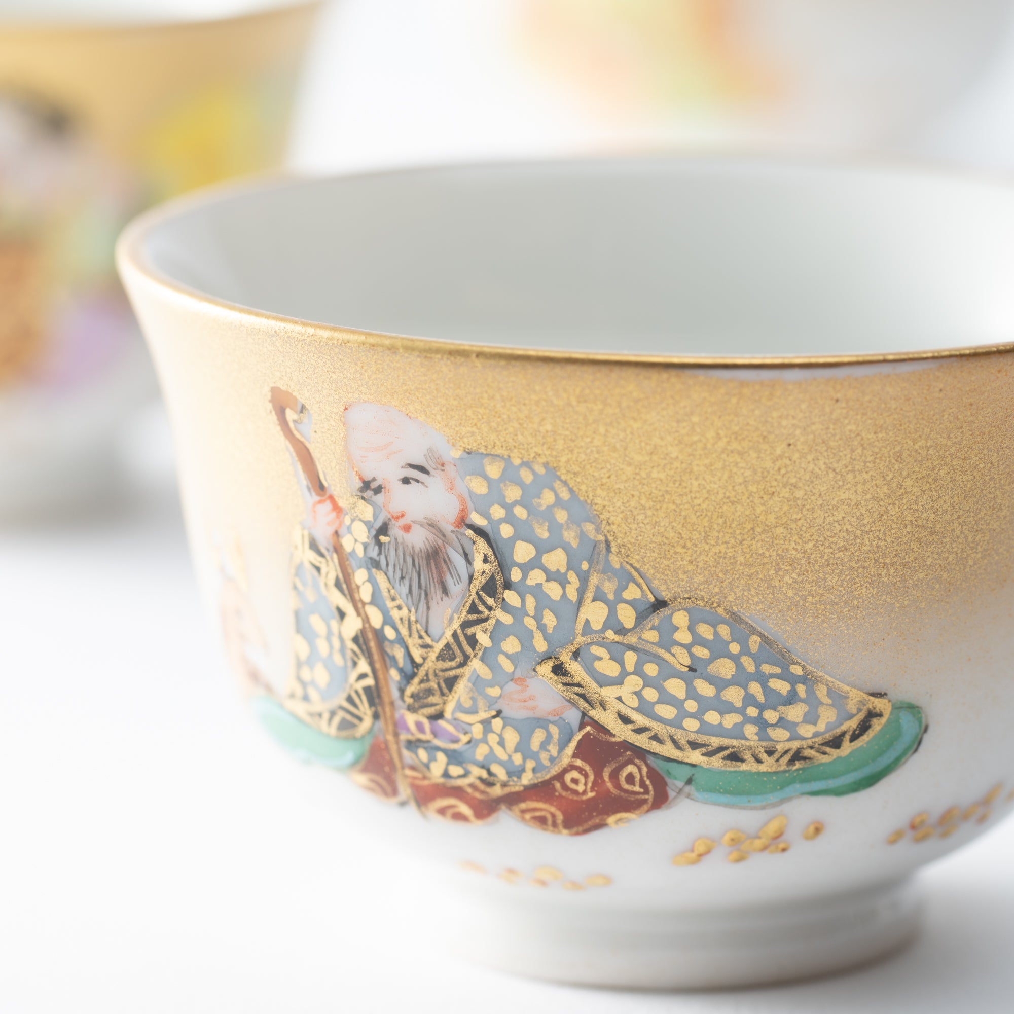 Seven Lucky Gods Houhin Japanese Teapot Set with 5 Teacups