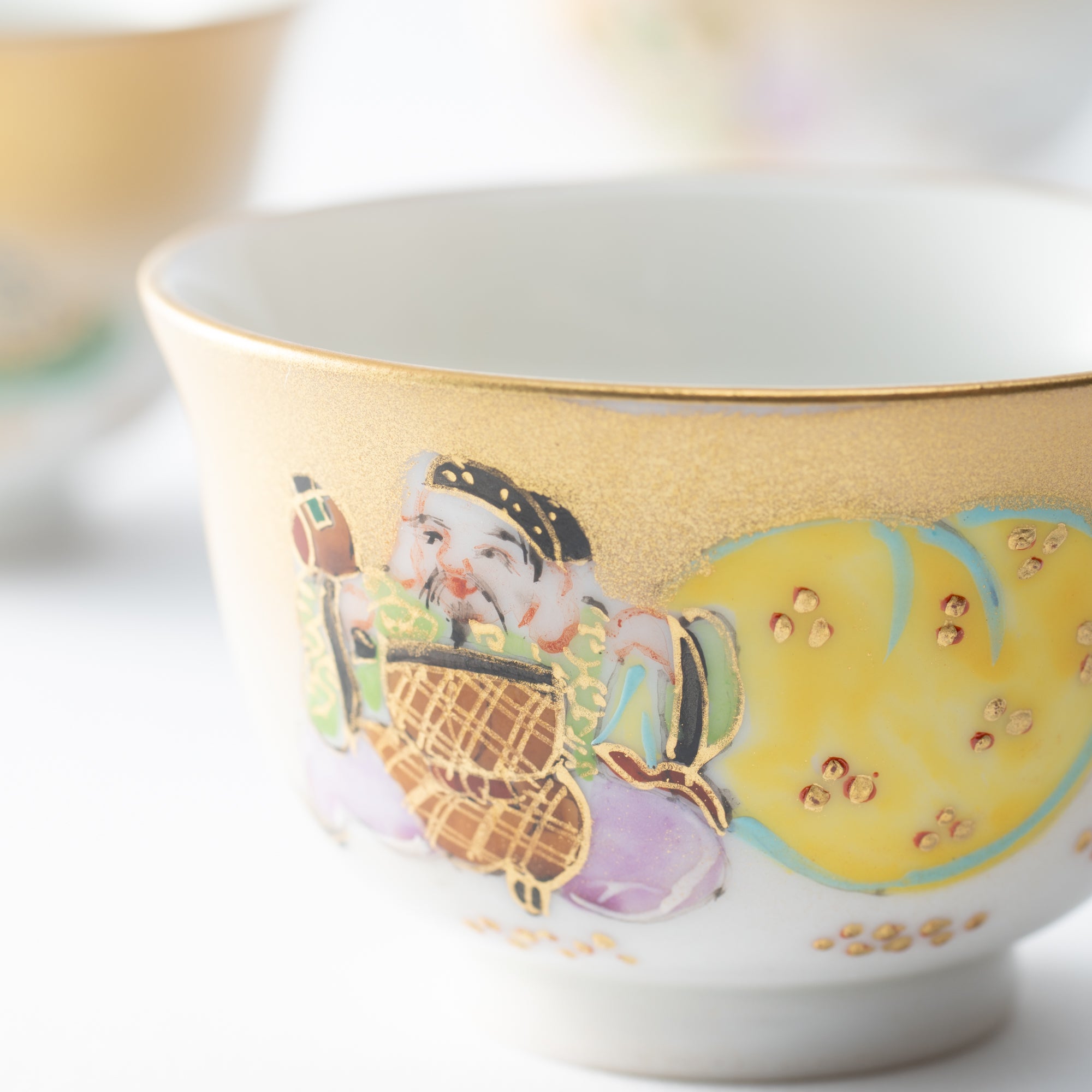 Seven Lucky Gods Houhin Japanese Teapot Set with 5 Teacups
