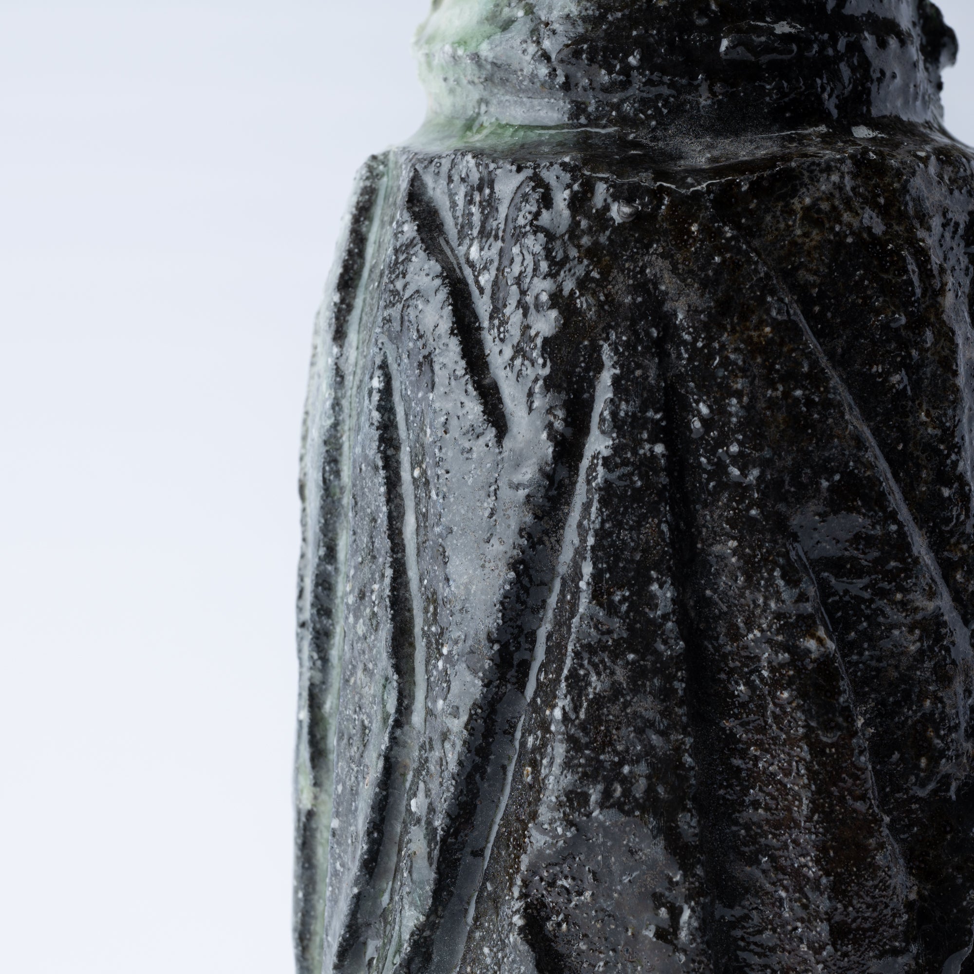 Iga Black Luster Eared Japanese Flower Vase