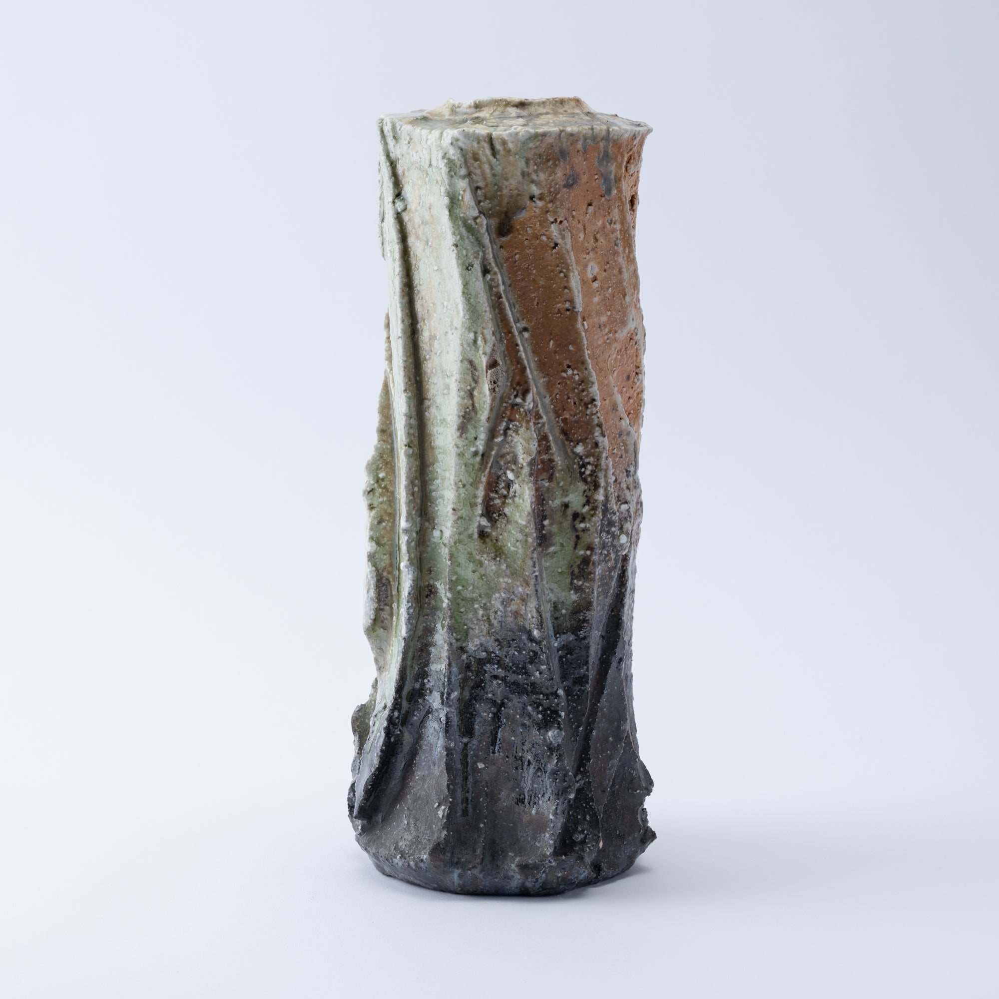 Iga Faceted Gloss Japanese Flower Vase