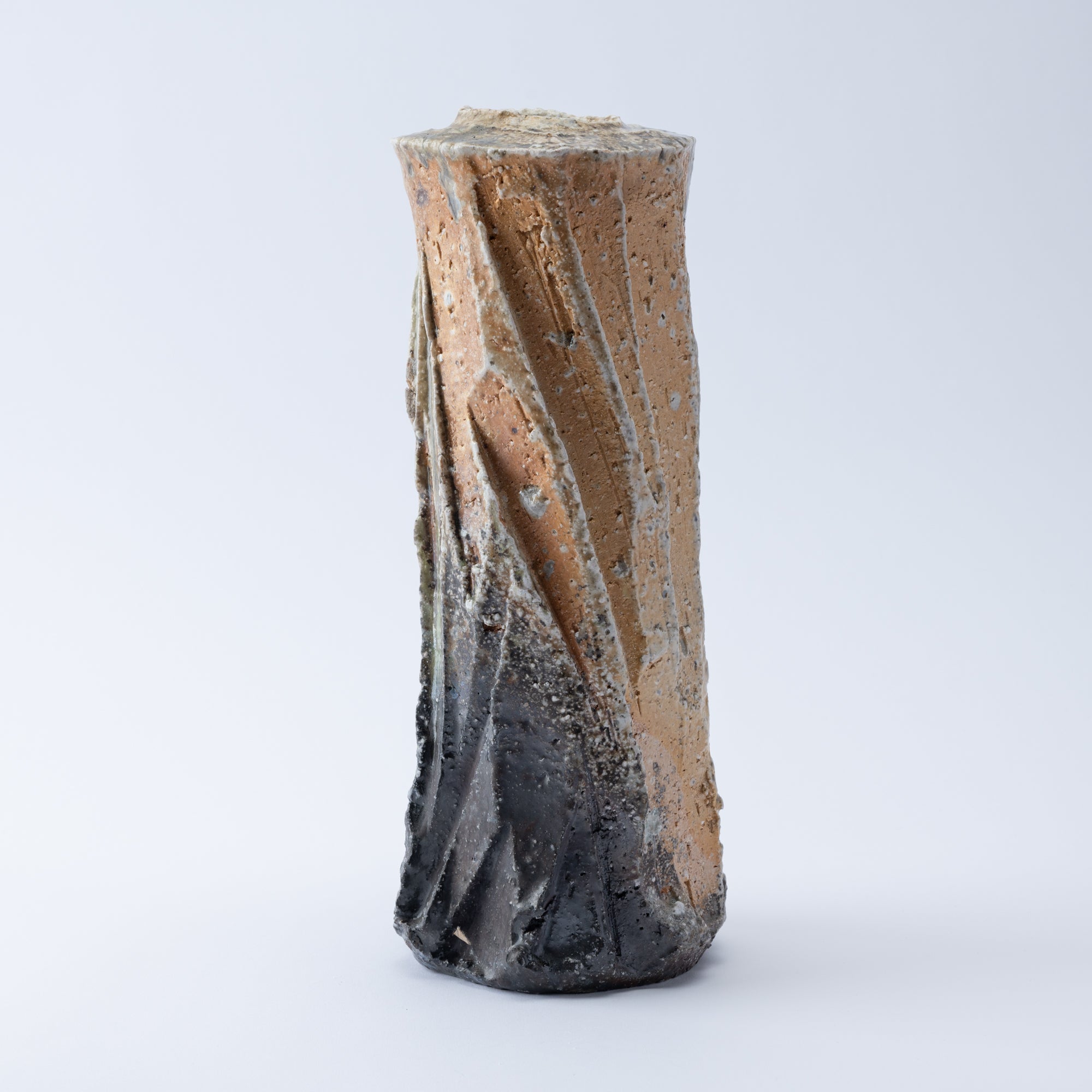 Iga Faceted Gloss Japanese Flower Vase