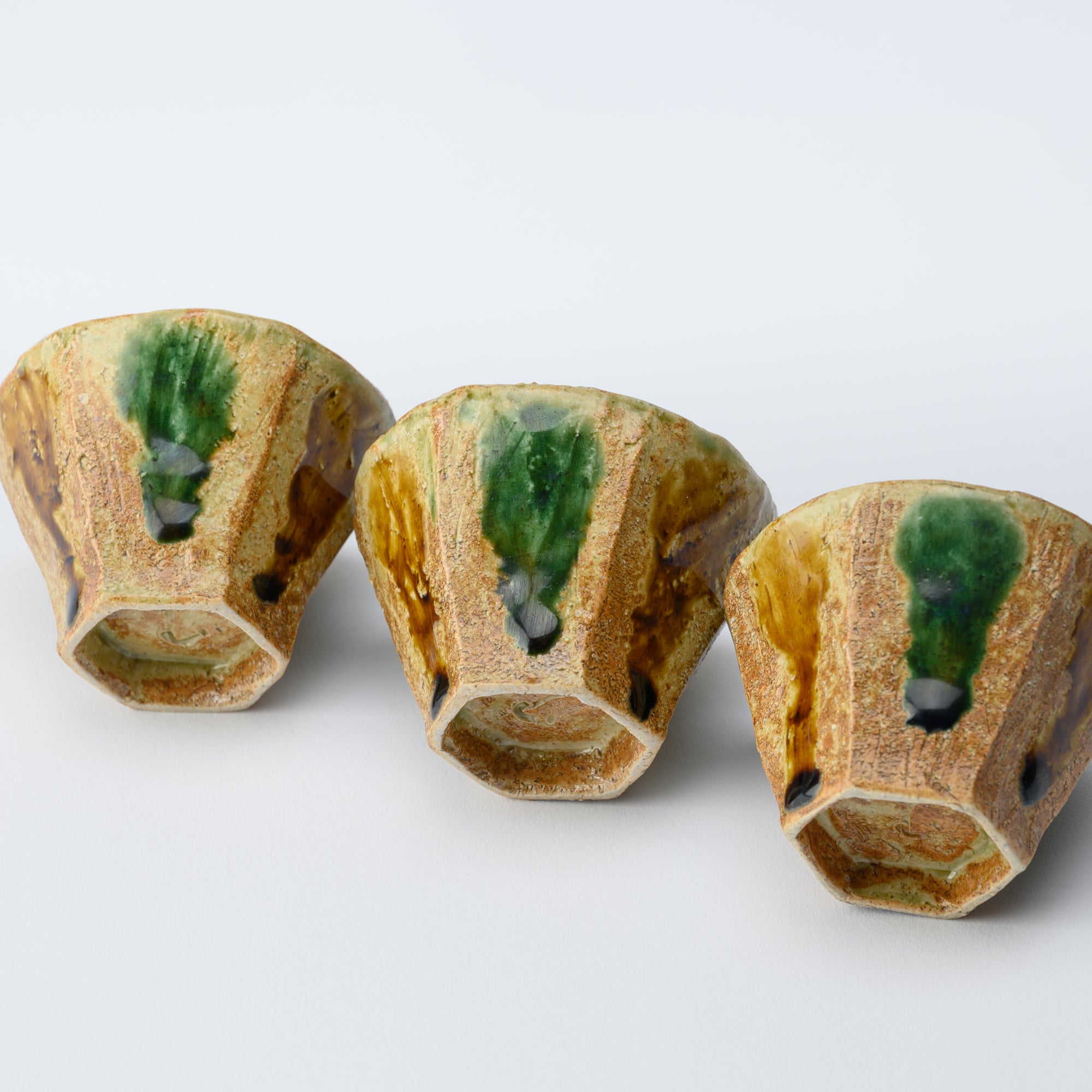 Bicolor Hexagonal Guinomi Sake Cup