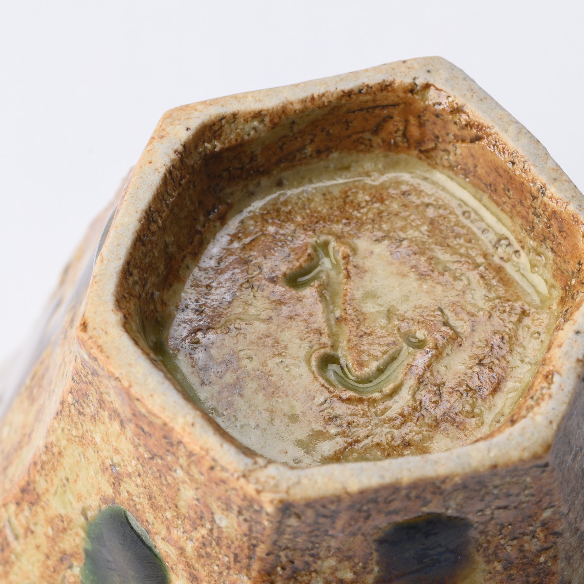Bicolor Hexagonal Guinomi Sake Cup