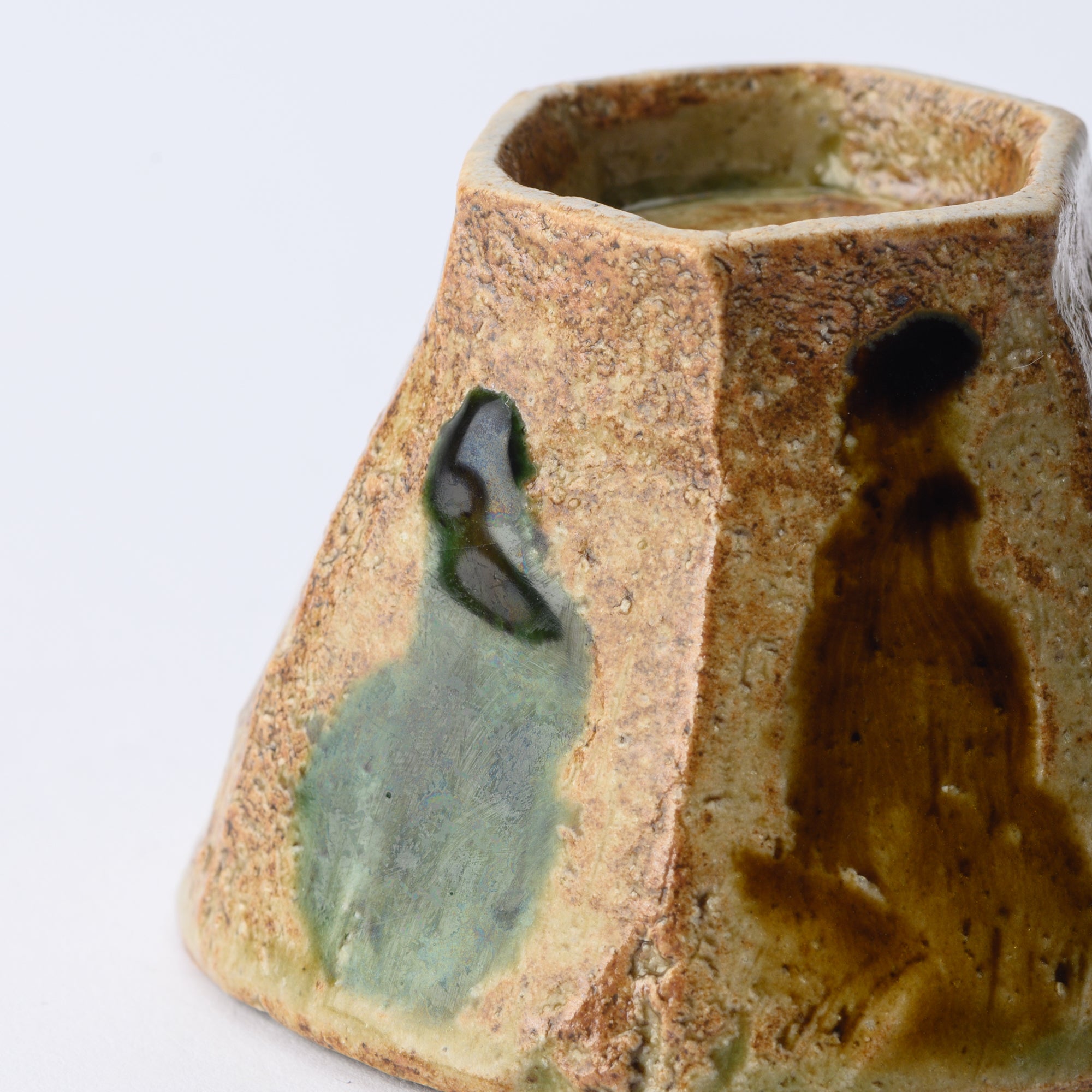 Bicolor Hexagonal Guinomi Sake Cup