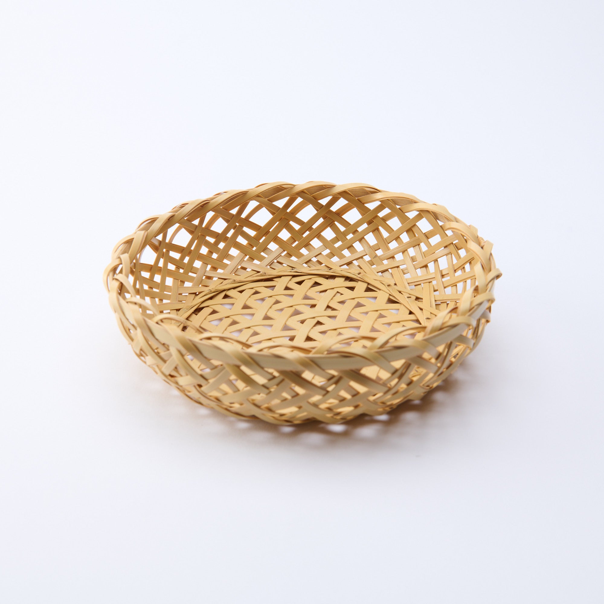 Triangle-Pattern Bamboo Basket