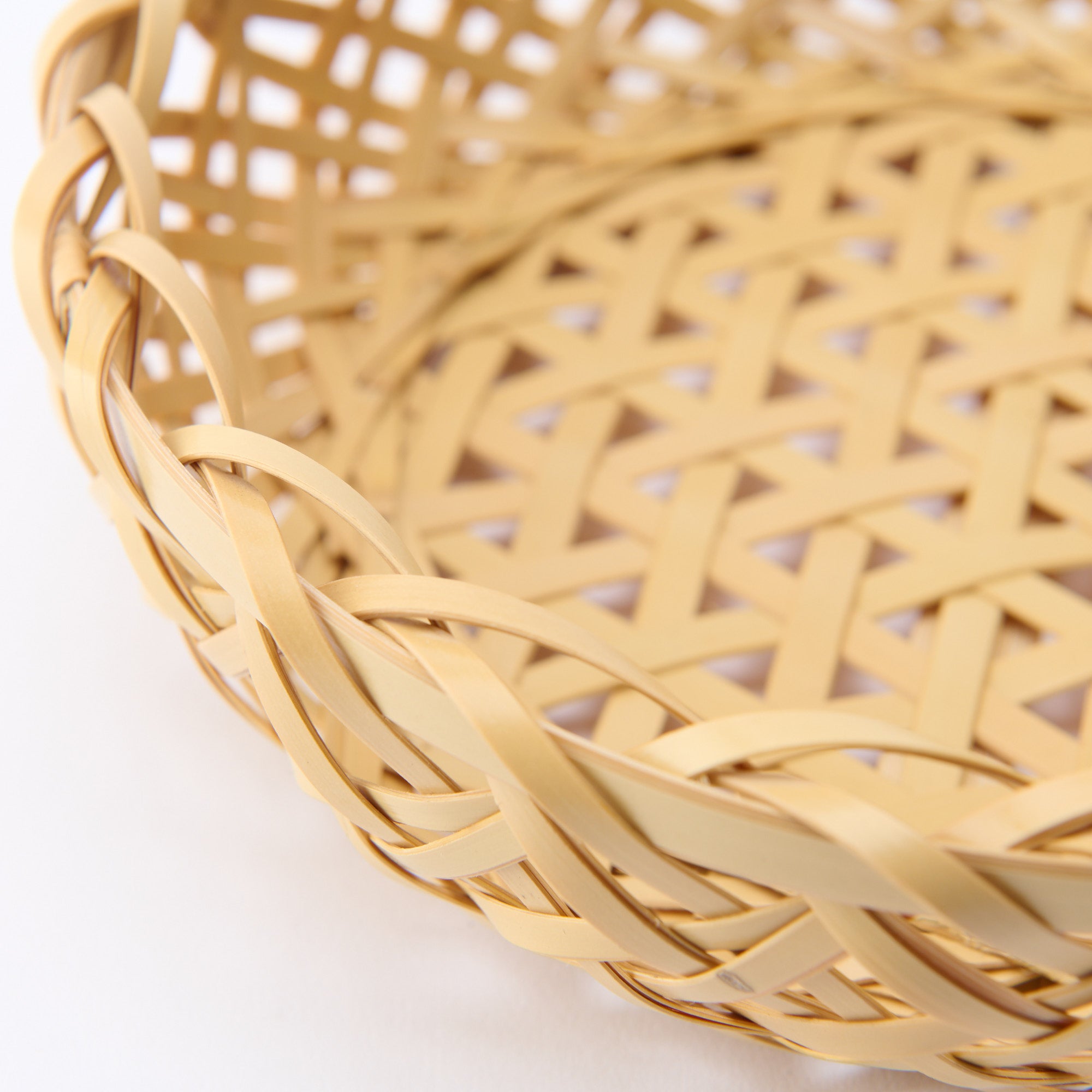 Triangle-Pattern Bamboo Basket