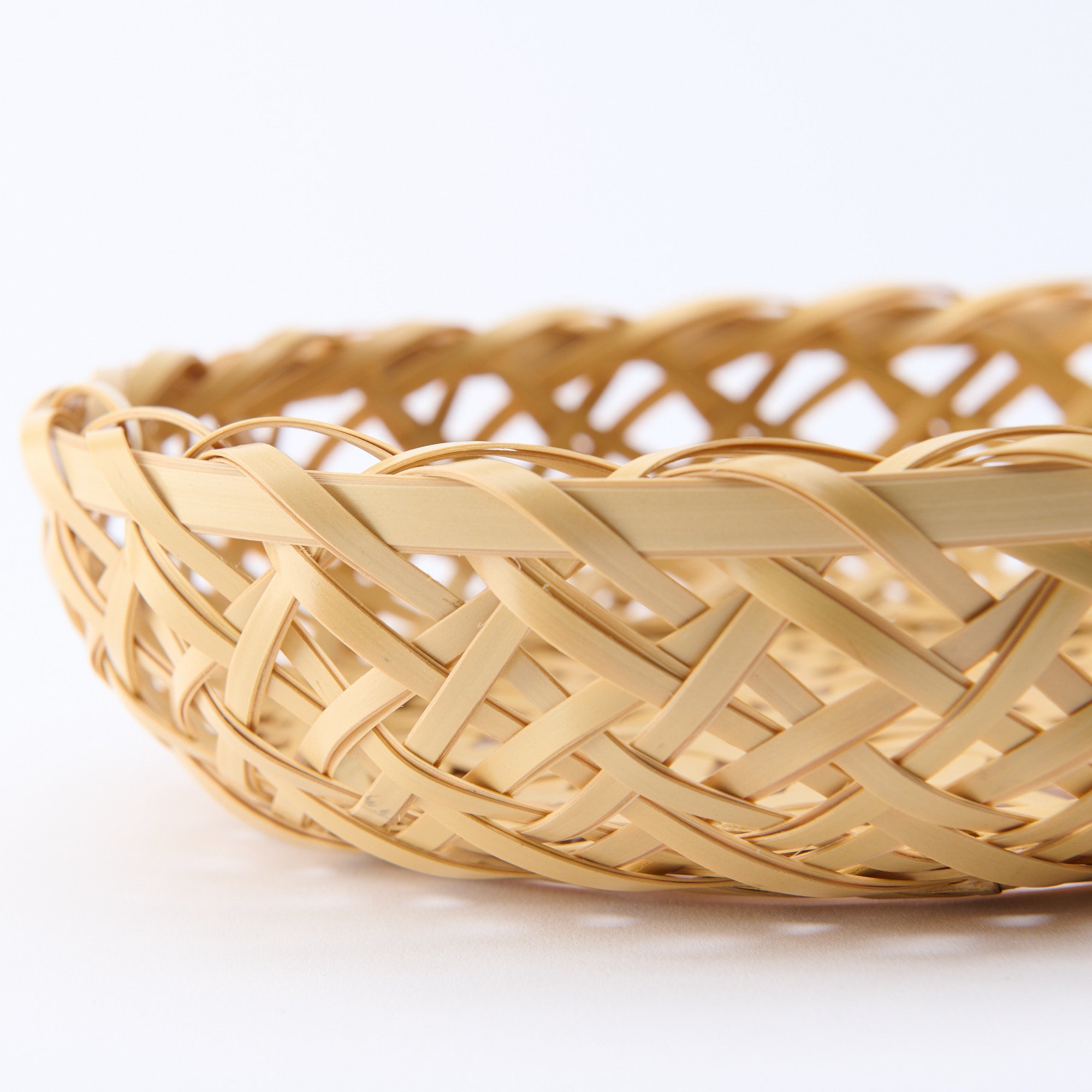 Triangle-Pattern Bamboo Basket