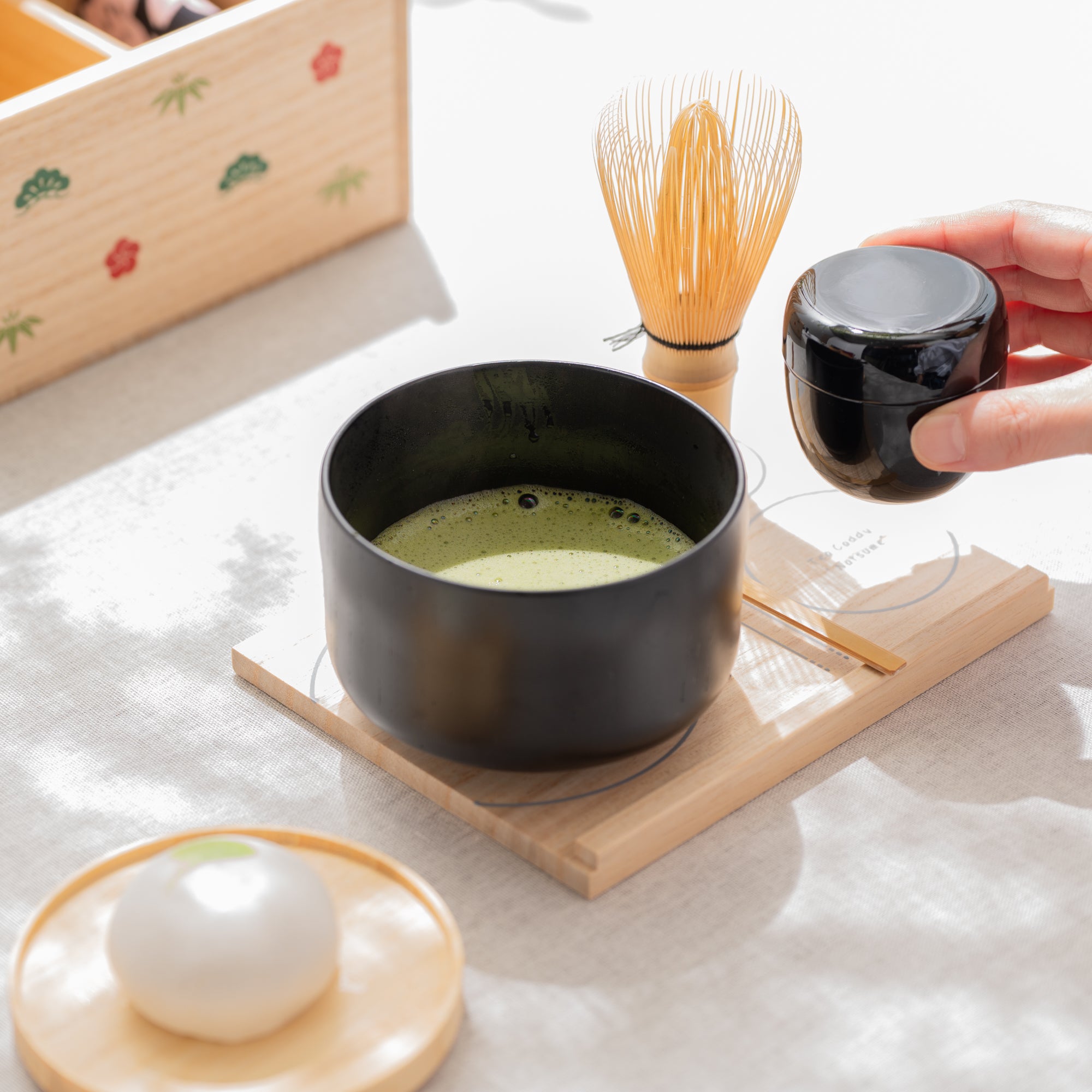 Yu-Chabako Wood Grain Matcha Tea Set