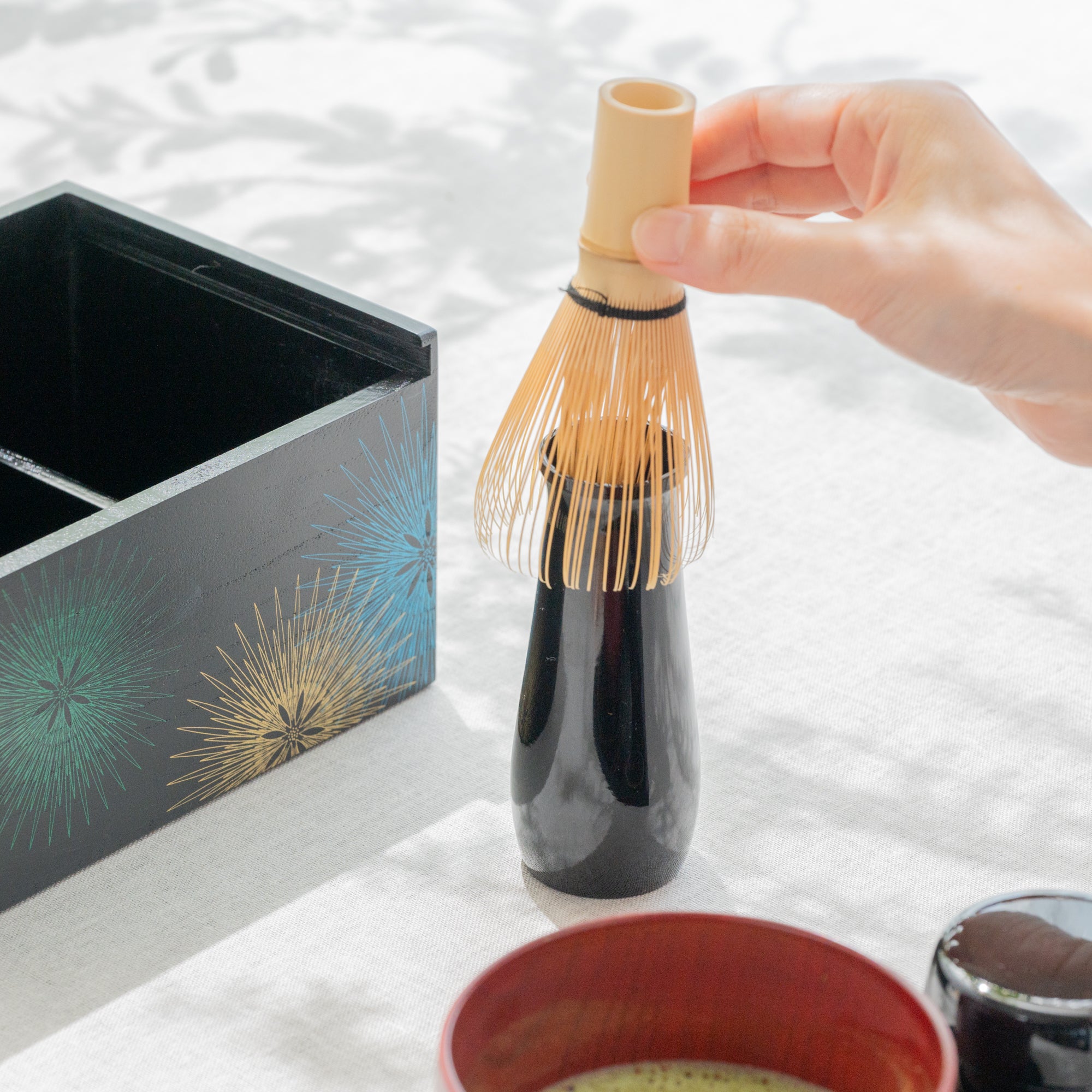 Yu-Chabako Black & Fireworks Matcha Tea Set