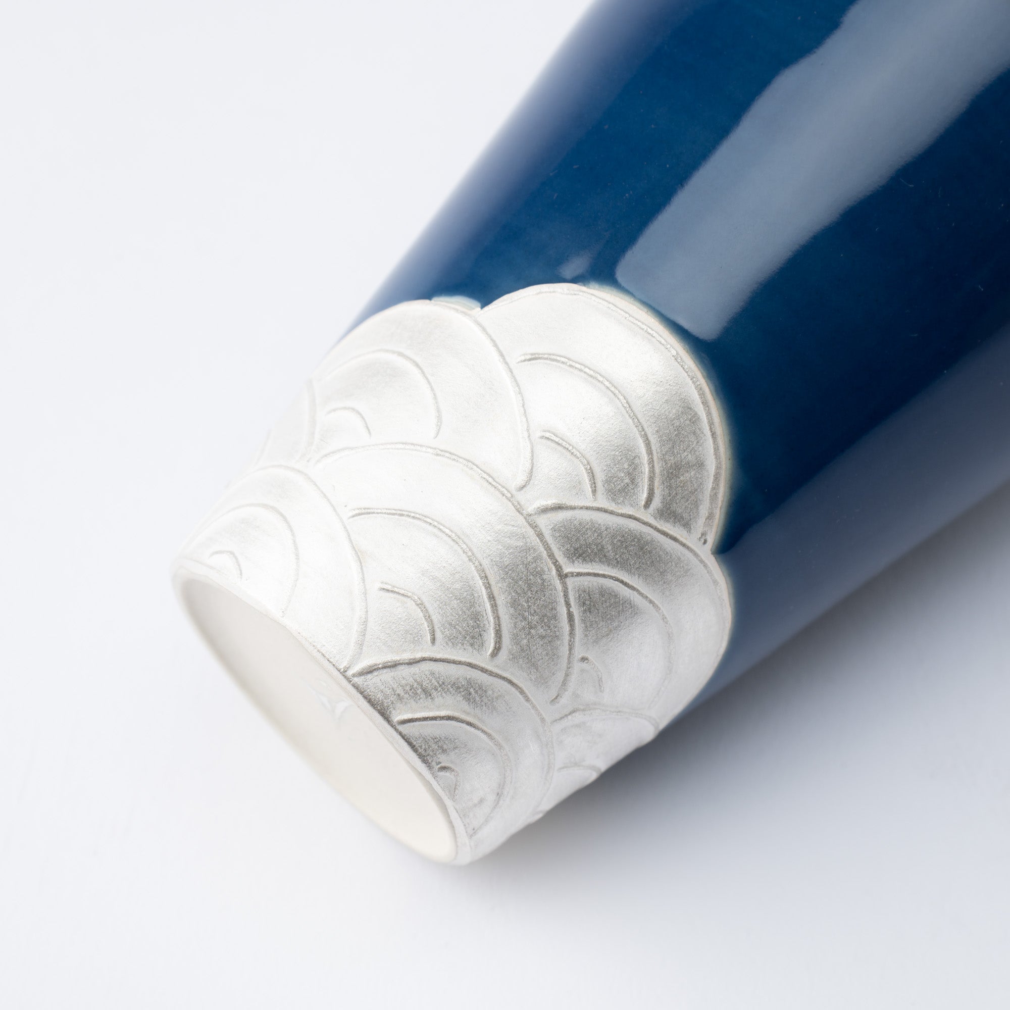 Ginsai Lapis Blue Seigaiha Wave Sake Set