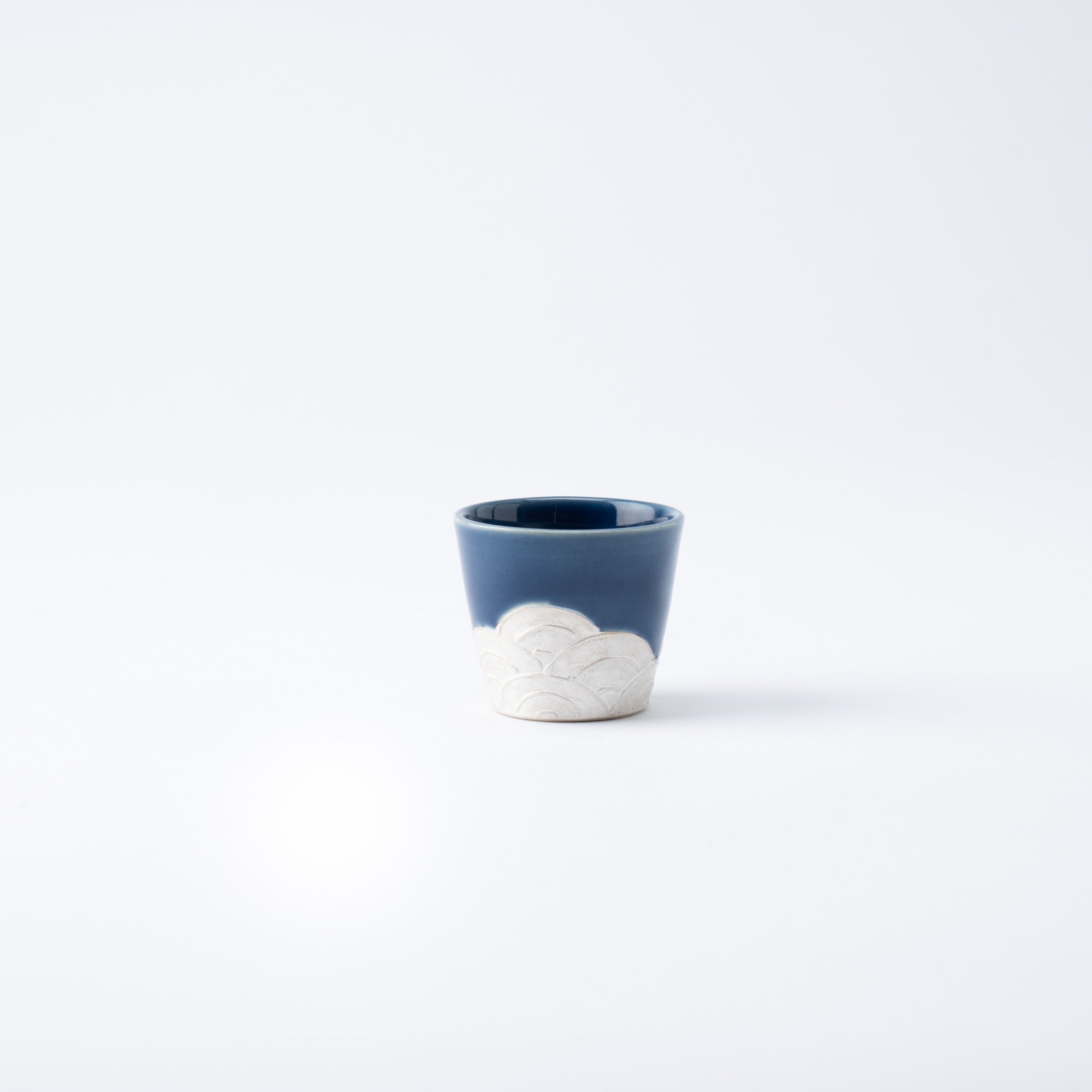Ginsai Lapis Blue Seigaiha Wave Sake Set