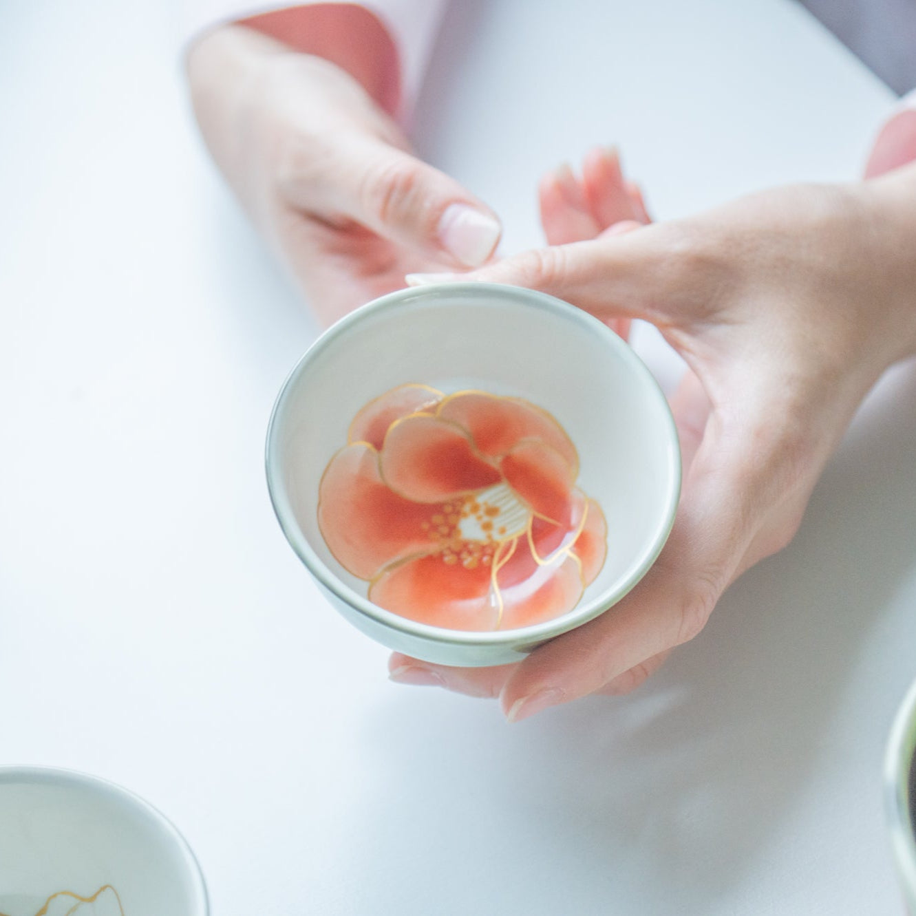 Colorful Floral Japanese Teacup