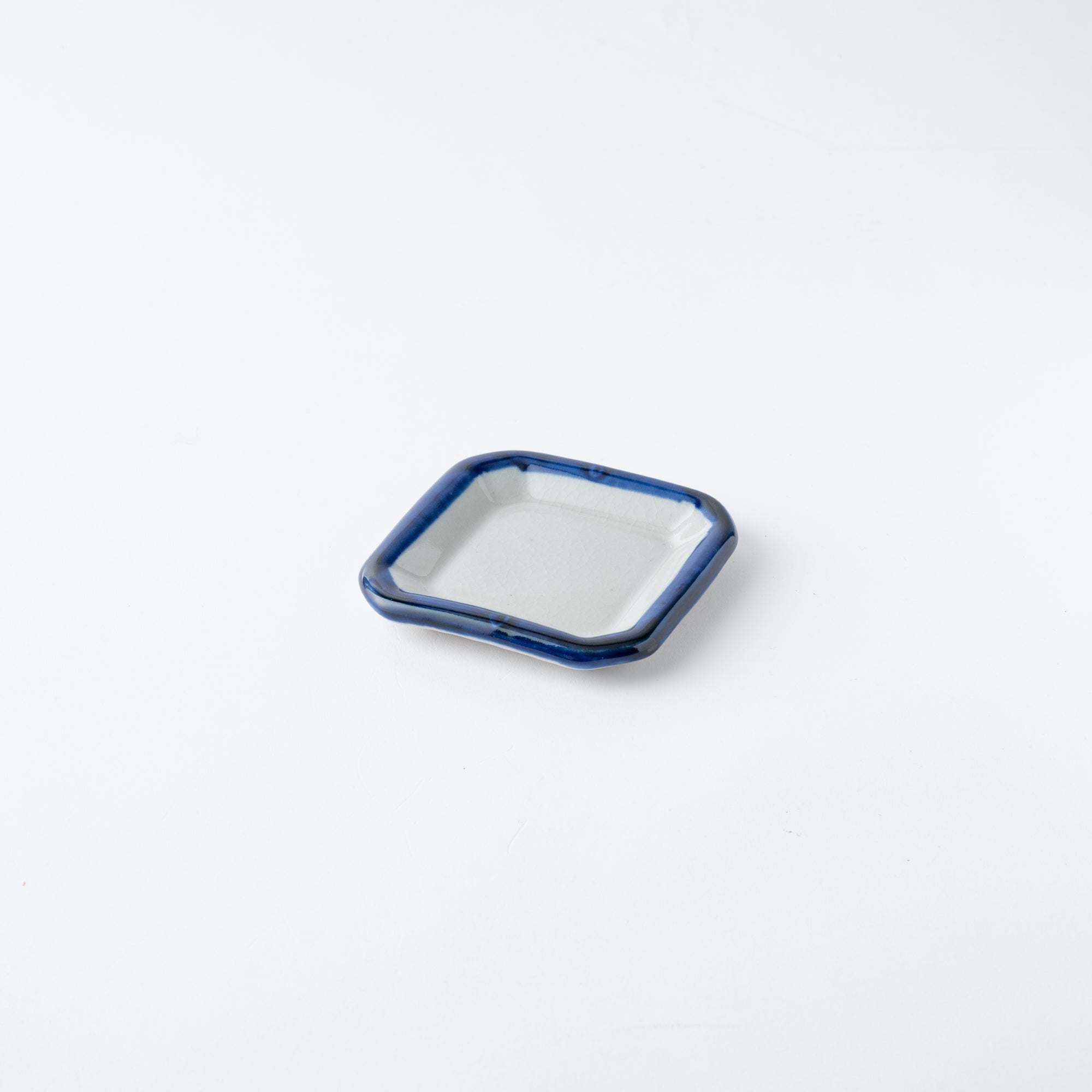 Blaue Pinselrand Quadratische Saucenschale