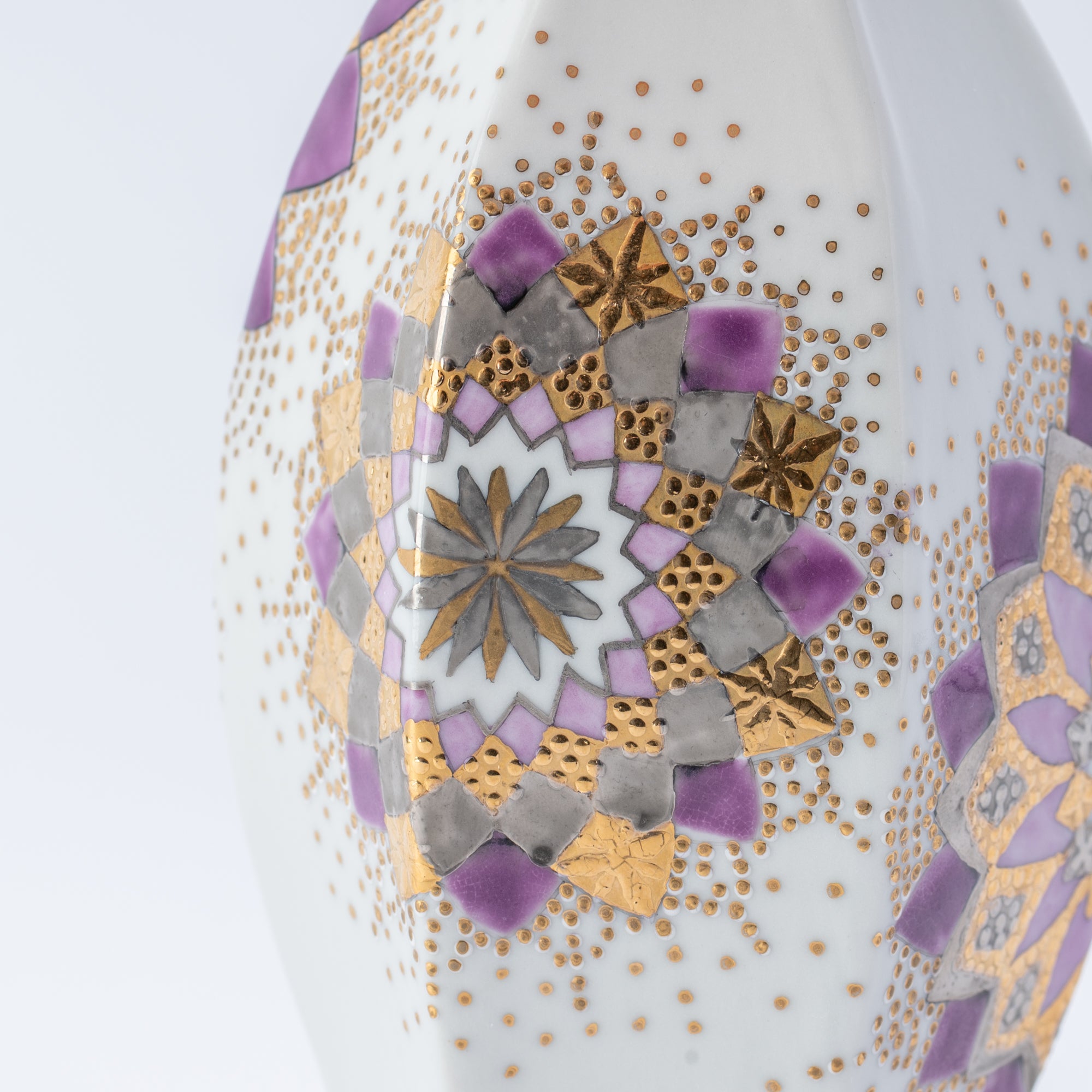Purple Kaleidoscope Bloom Japanese Single Flower Vase