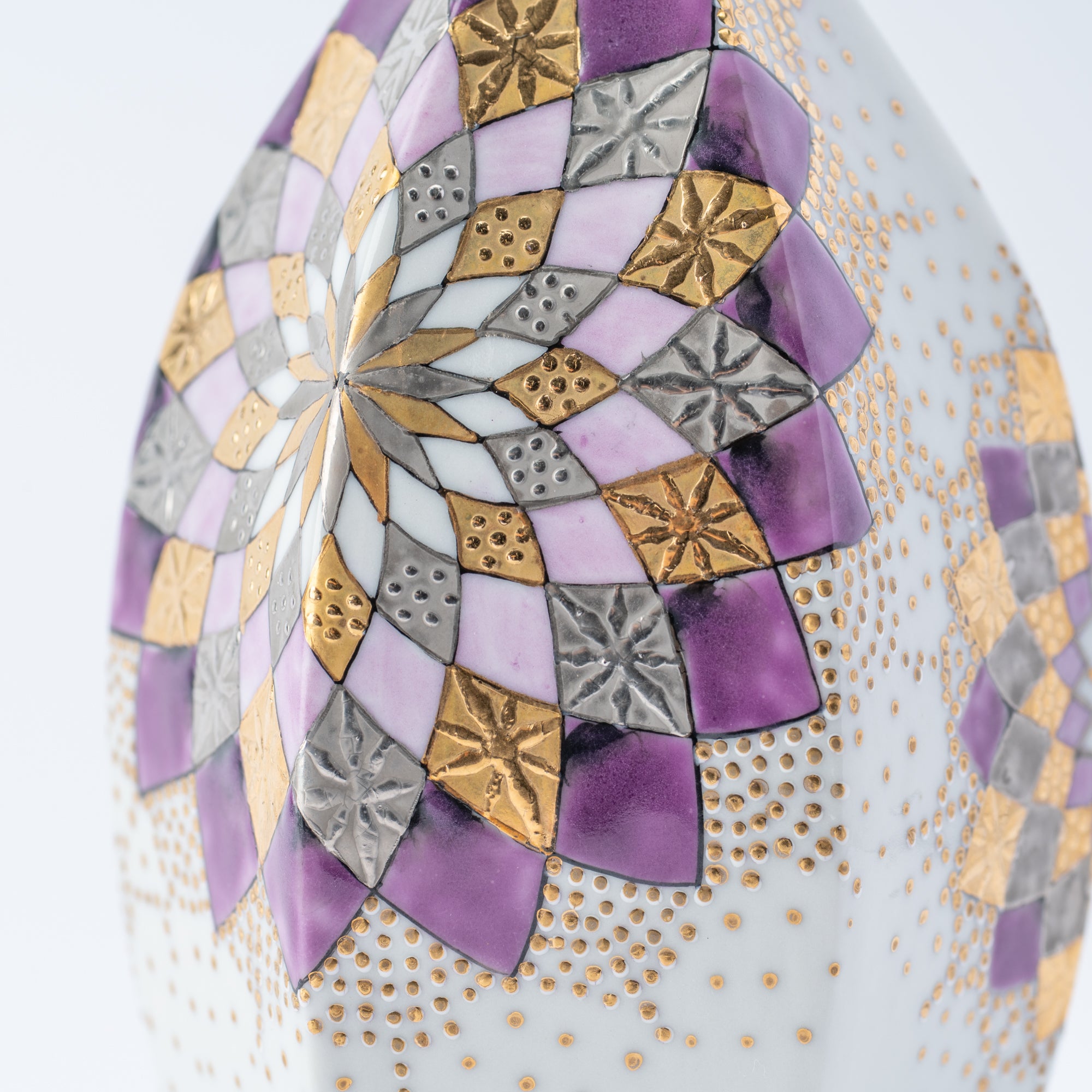 Purple Kaleidoscope Bloom Japanese Single Flower Vase