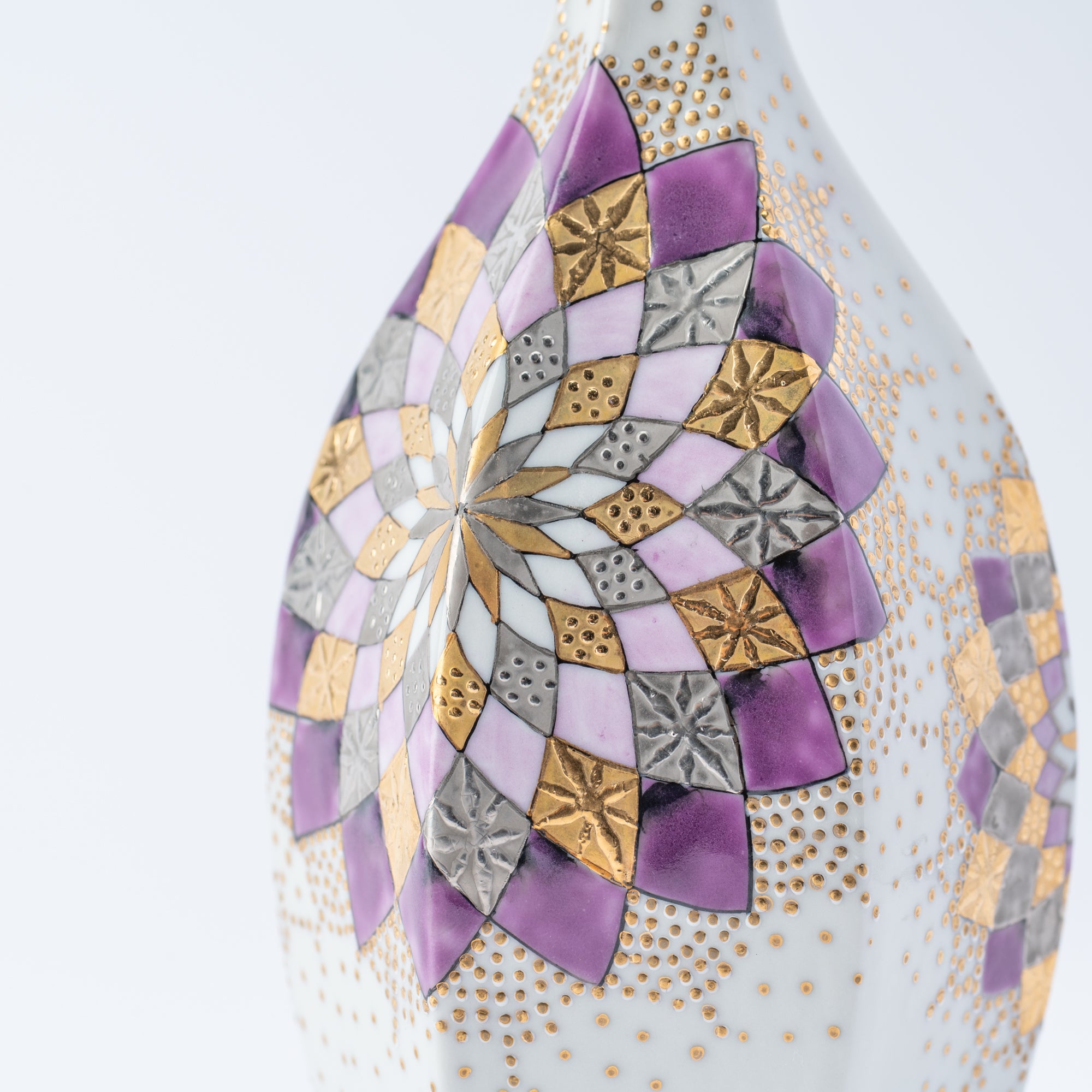 Purple Kaleidoscope Bloom Japanese Single Flower Vase