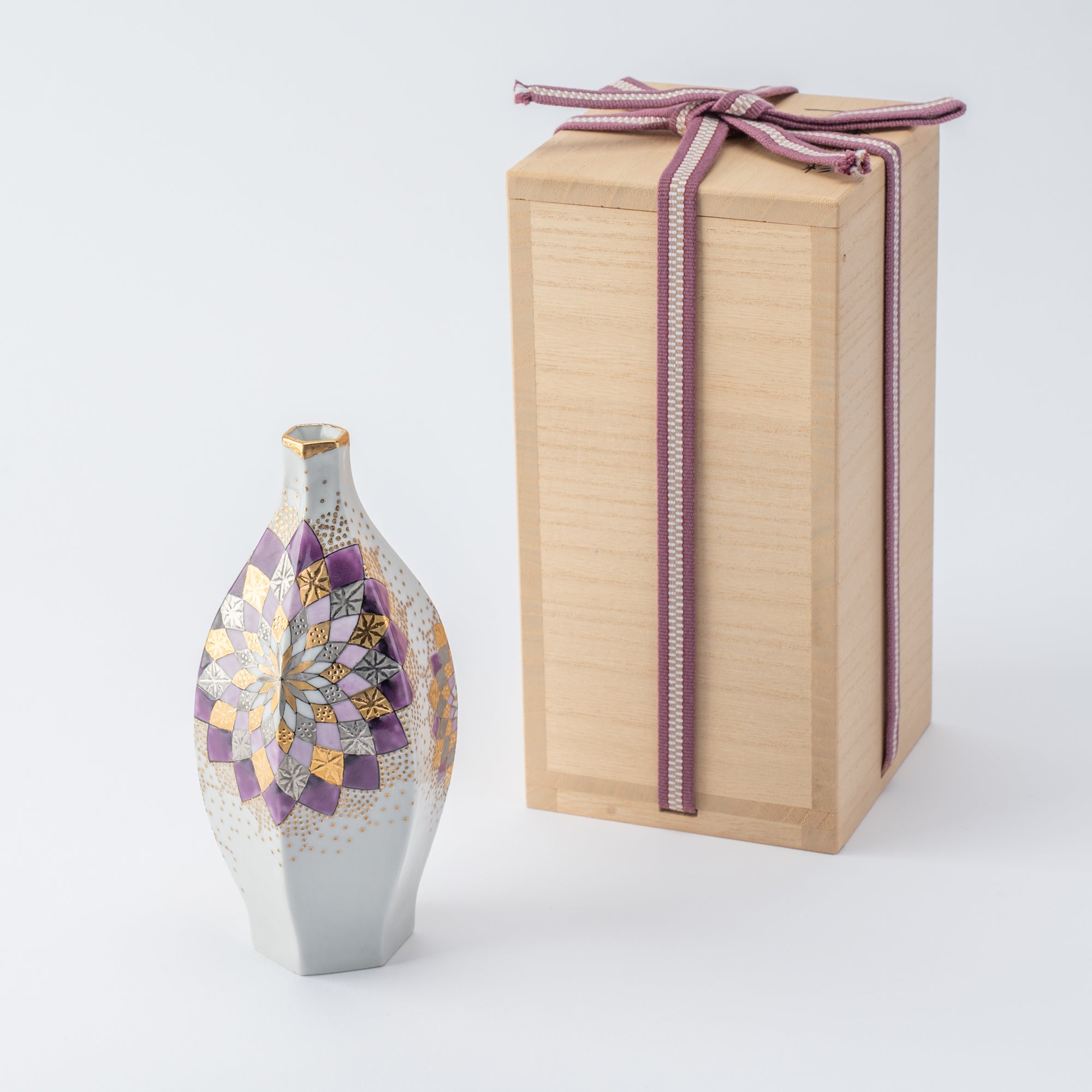 Purple Kaleidoscope Bloom Japanese Single Flower Vase