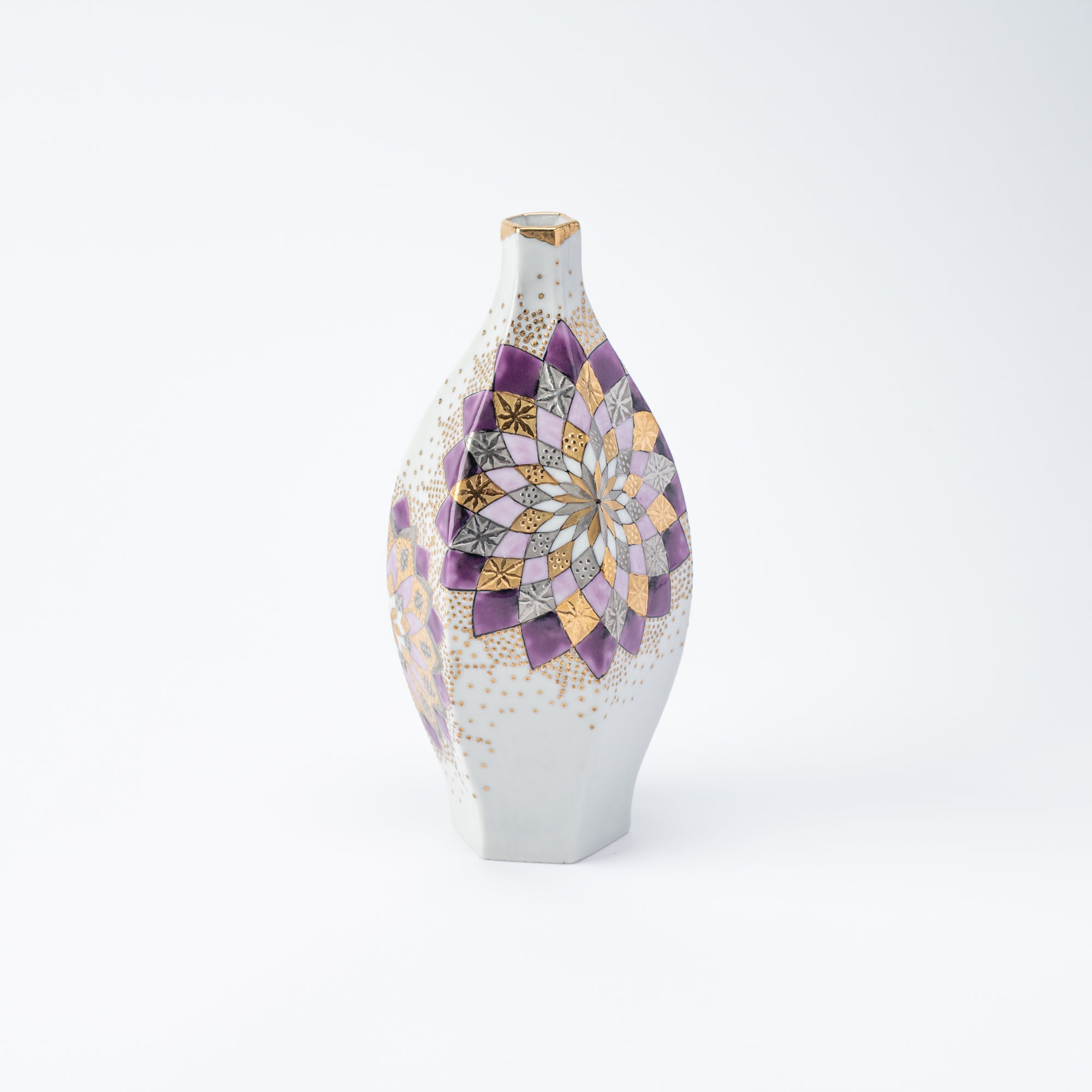 Purple Kaleidoscope Bloom Japanese Single Flower Vase