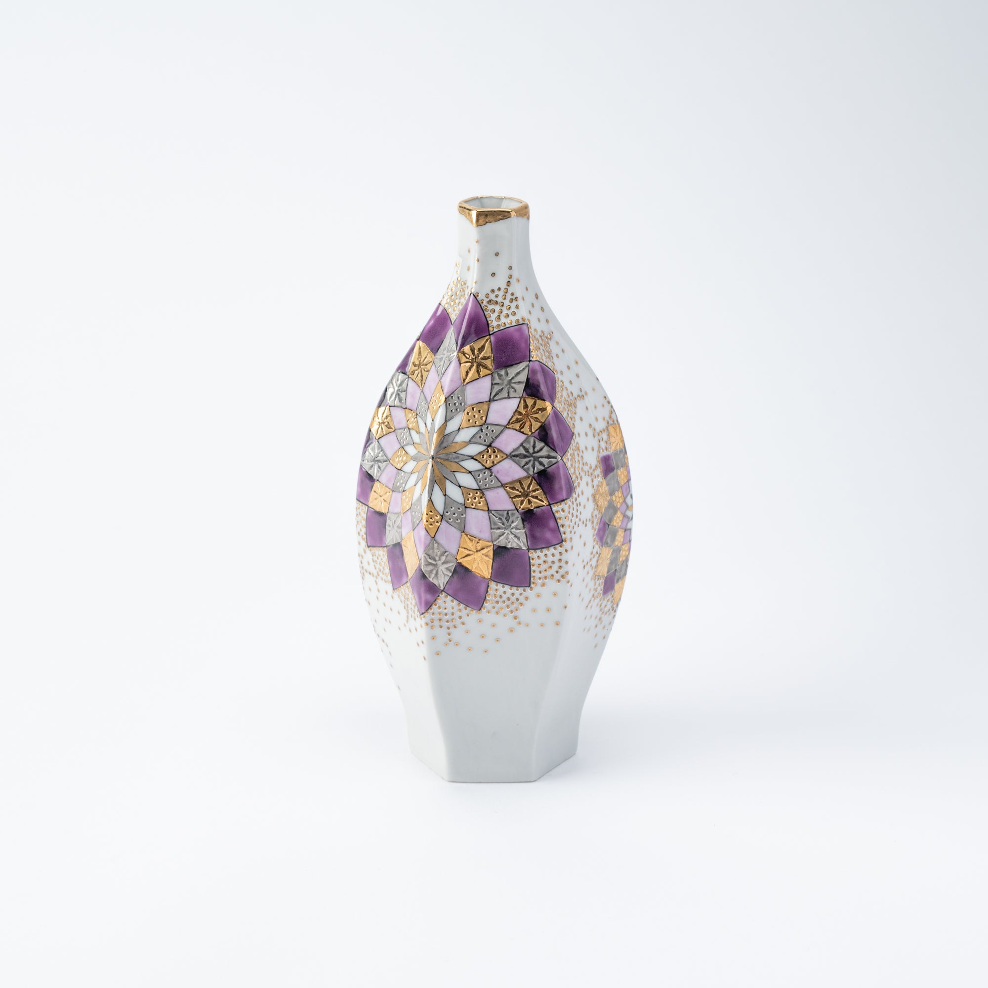 Purple Kaleidoscope Bloom Japanese Single Flower Vase