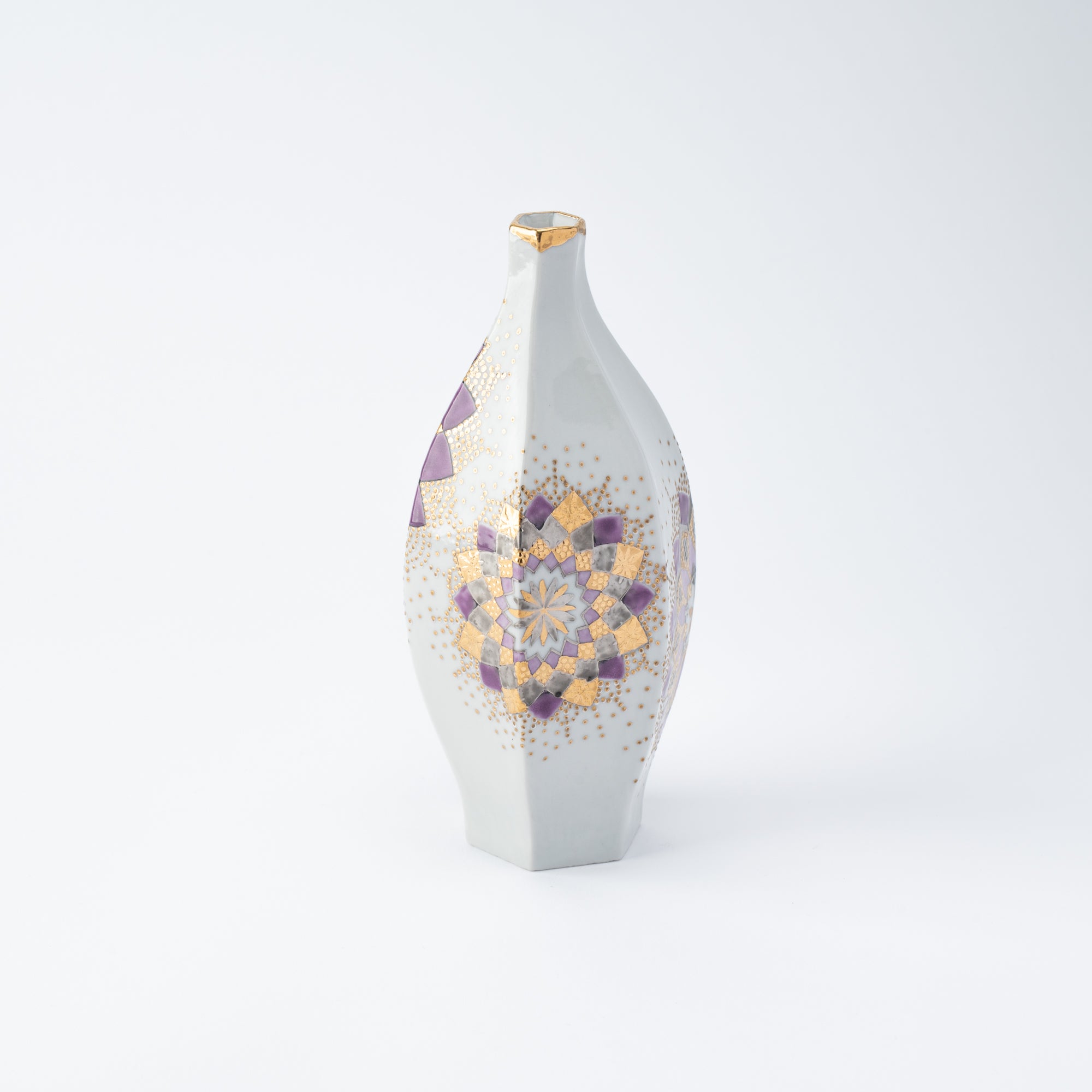 Purple Kaleidoscope Bloom Japanese Single Flower Vase