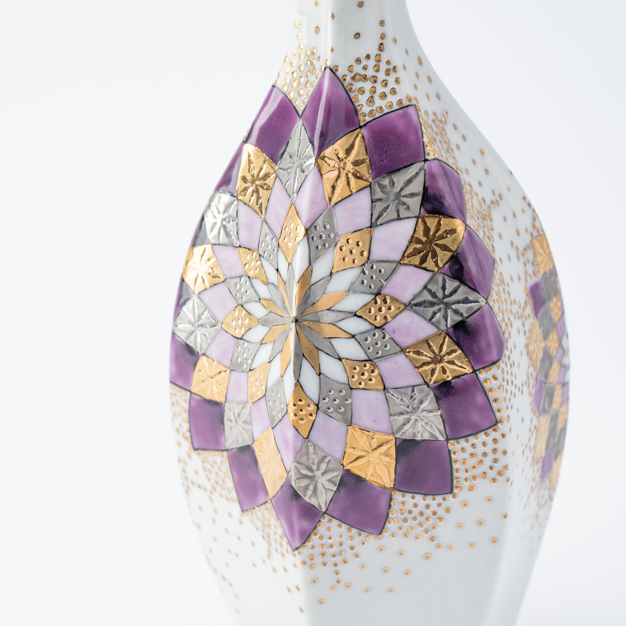 Purple Kaleidoscope Bloom Japanese Single Flower Vase