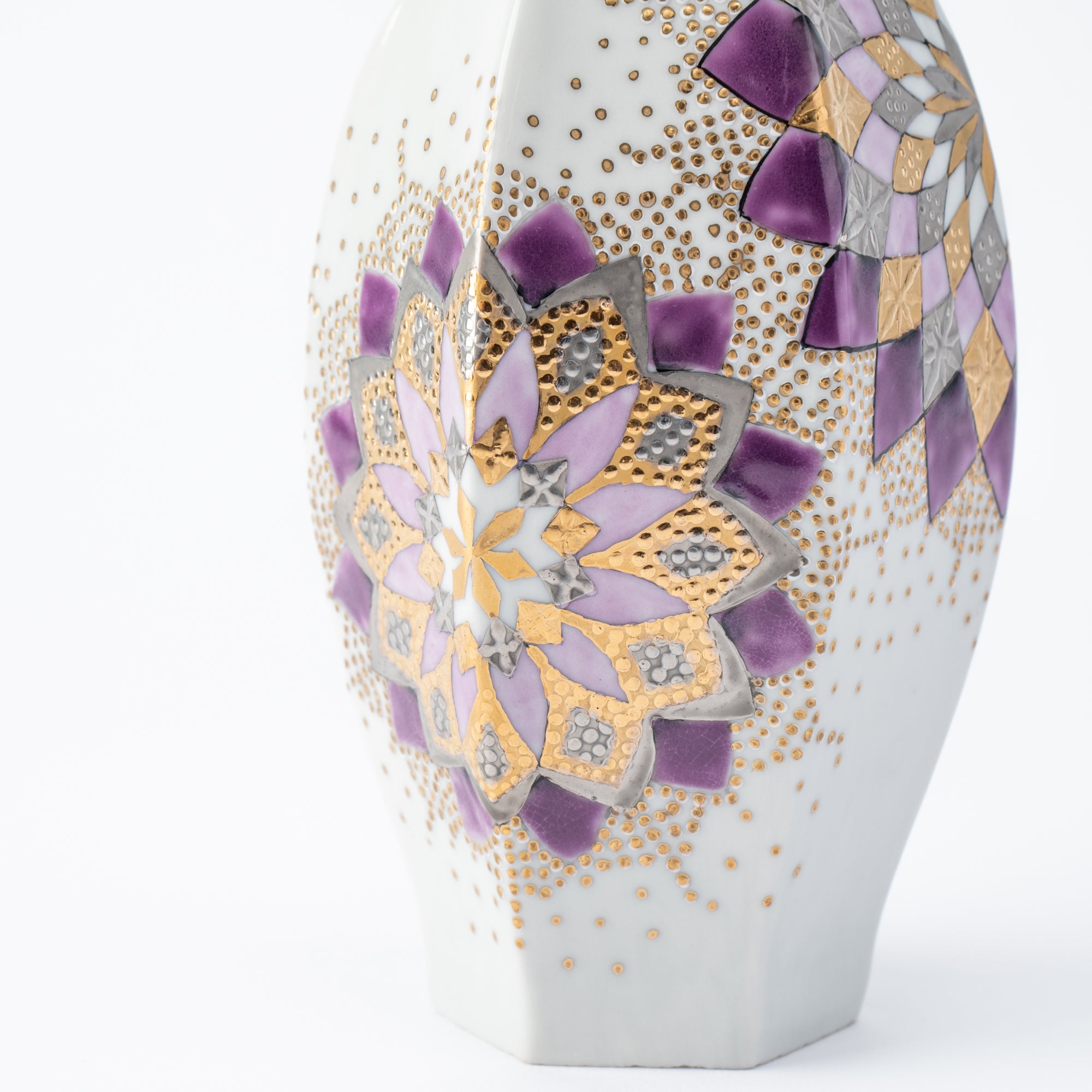 Purple Kaleidoscope Bloom Japanese Single Flower Vase