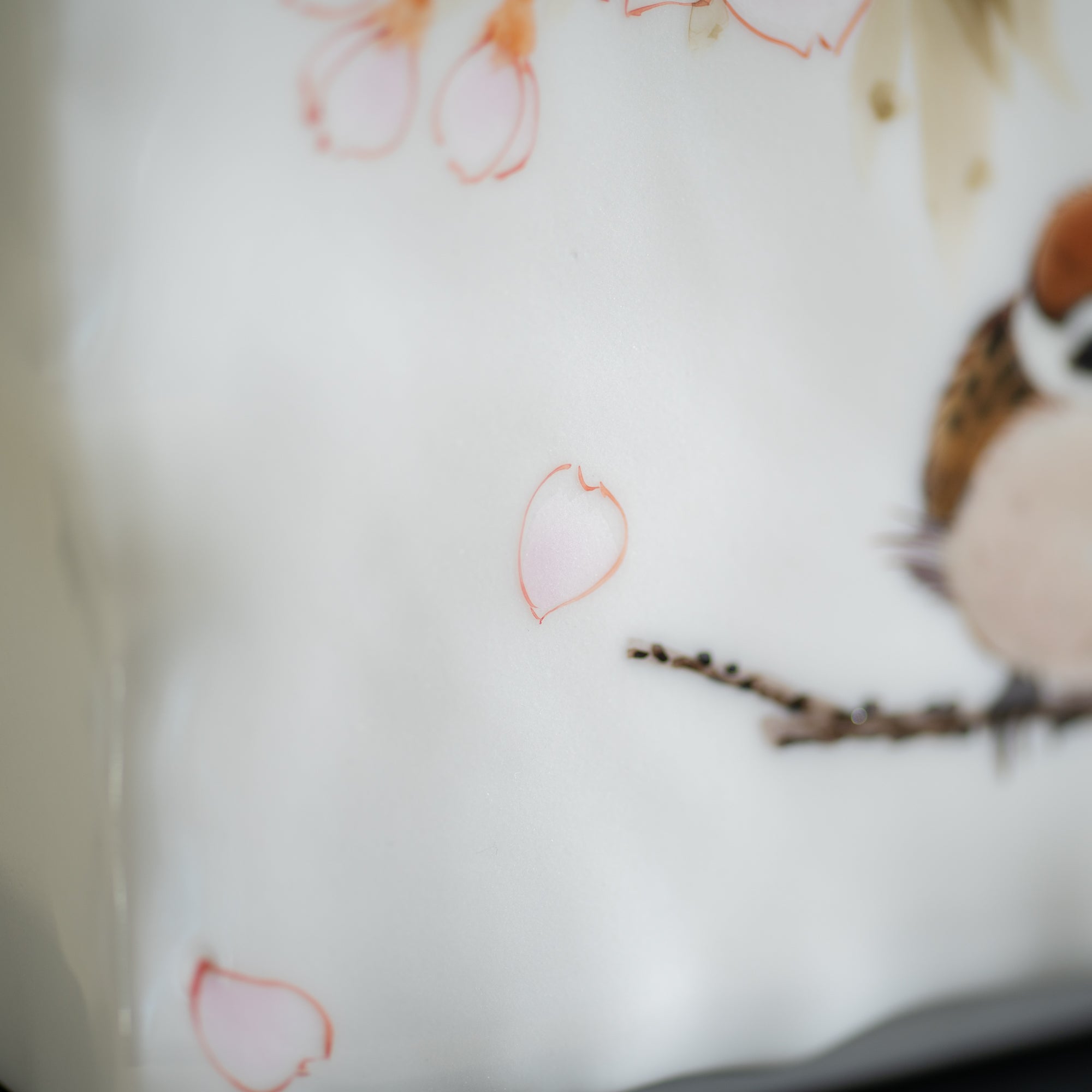 Cherry Blossom and Twin Sparrows Japanese Flower Vase