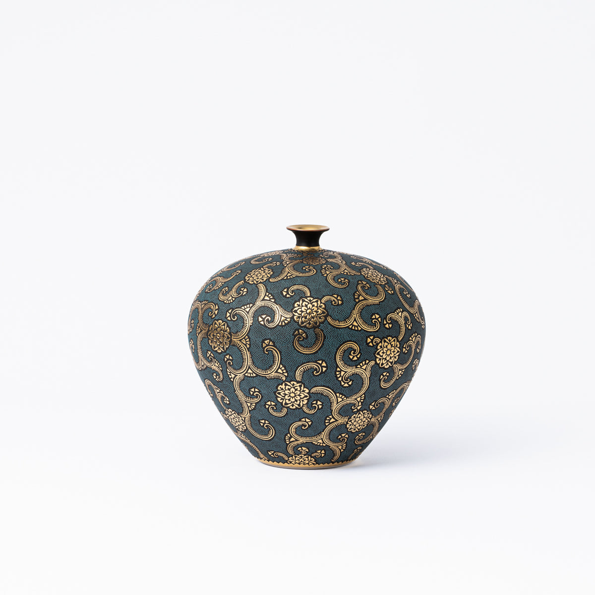 Morikin Floral Arabesque Aochibu Runde Vase