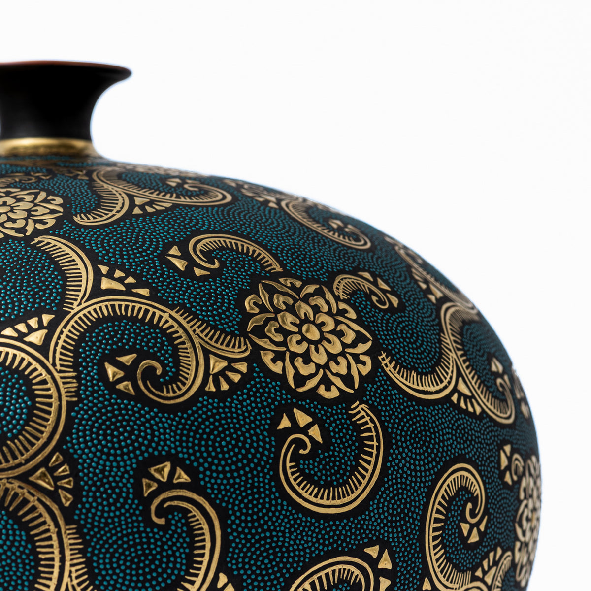 Morikin Floral Arabesque Aochibu Runde Vase